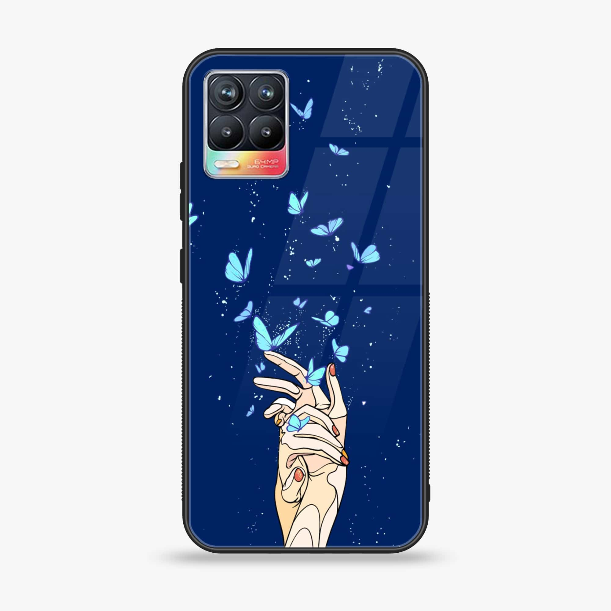 Realme 8 Pro - Butterflies Design Series - Premium Printed Glass soft Bumper shock Proof Case