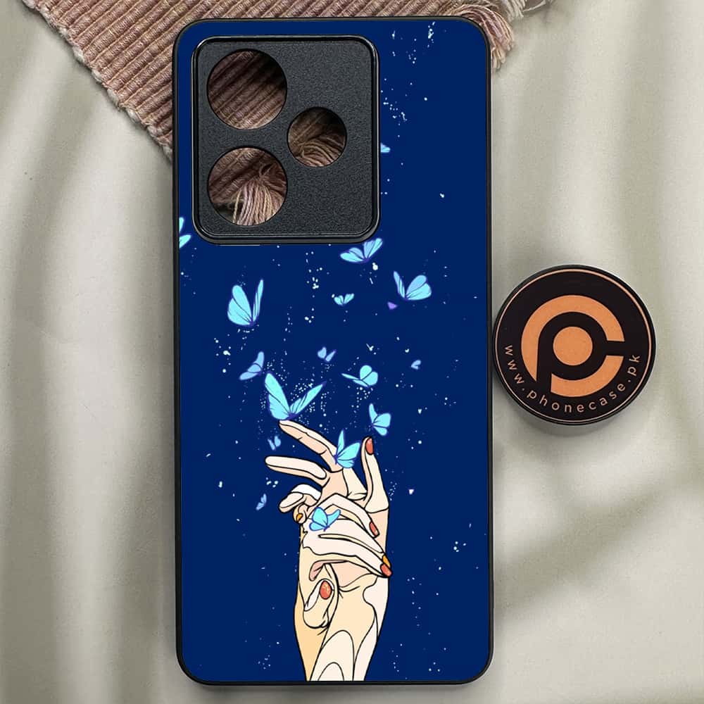 Realme GT 7T - Butterflies Design Series - Premium Metal Printed soft Bumper shock Proof Case