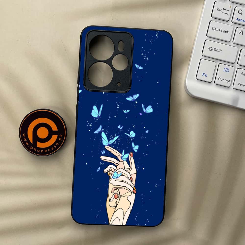 Realme 14 5G - Butterflies Design Series - Premium Metal Printed soft Bumper Shock Proof Case