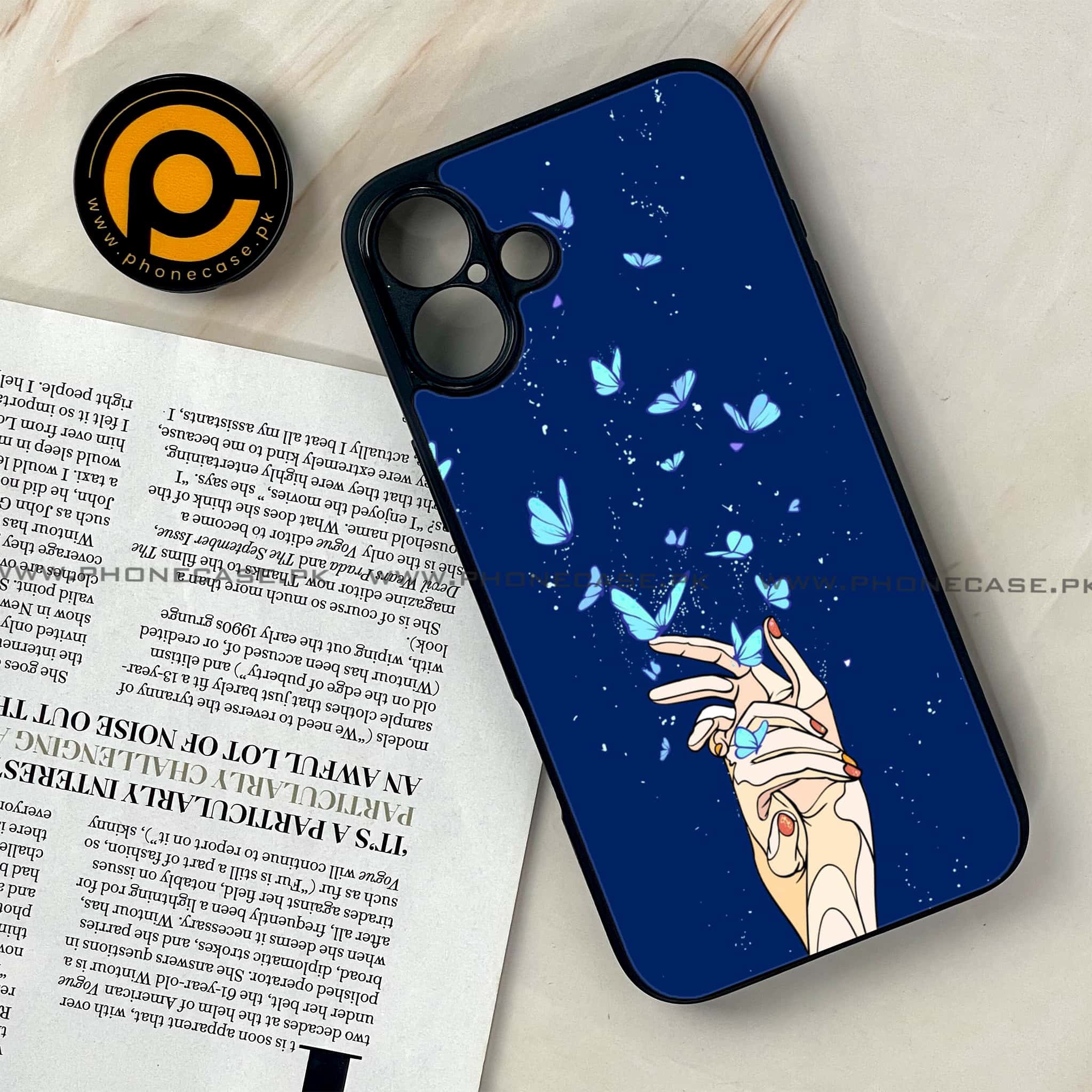 iPhone 16 Plus -   Butterflies Design - Premium Metal Printed soft Bumper shock Proof Case