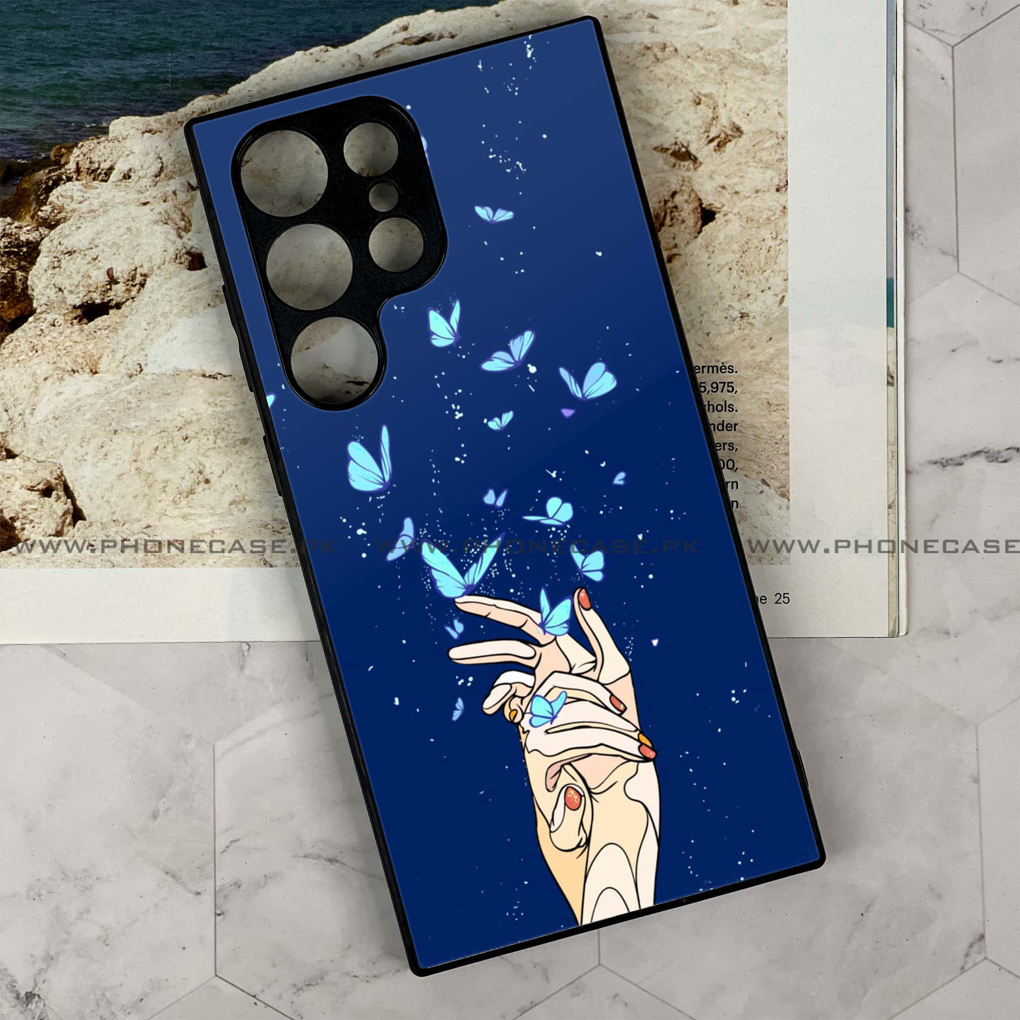 Samsung Galaxy S24 Ultra - Butterflies Design Series - Premium Metal Printed soft Bumper shock Proof Case
