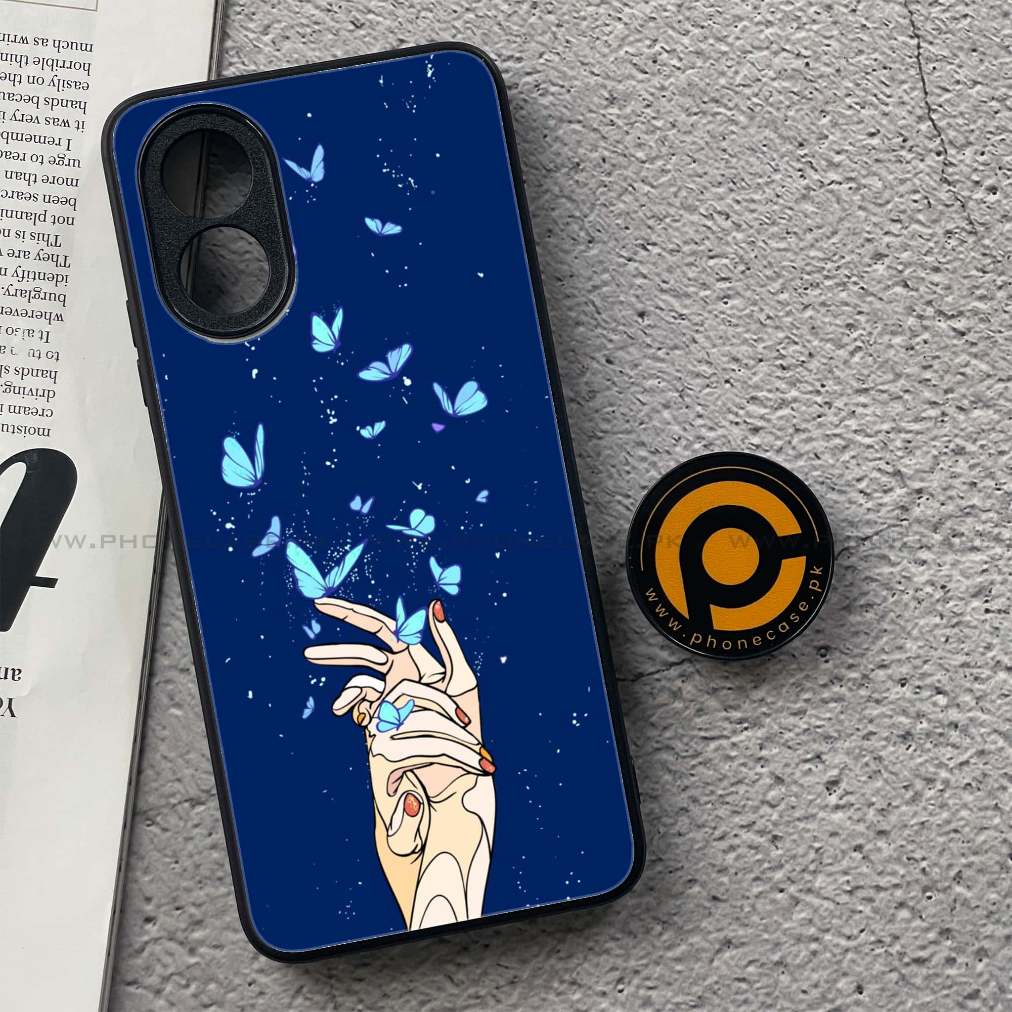 Oppo A18 4G - Butterflies Design Series - Premium Metal  Printed soft Bumper shock Proof Case