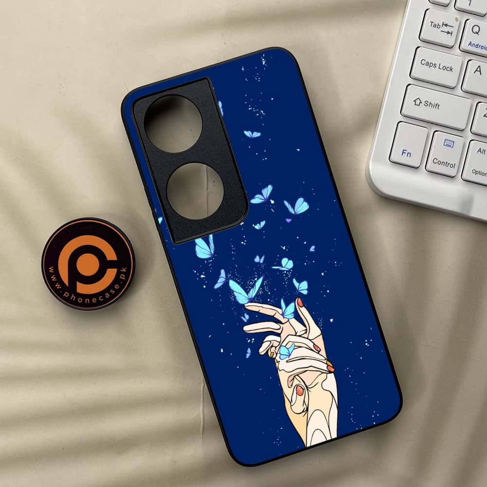 Honor X7b - Butterflies Design Series - Premium Metal  Printed soft Bumper shock Proof Case
