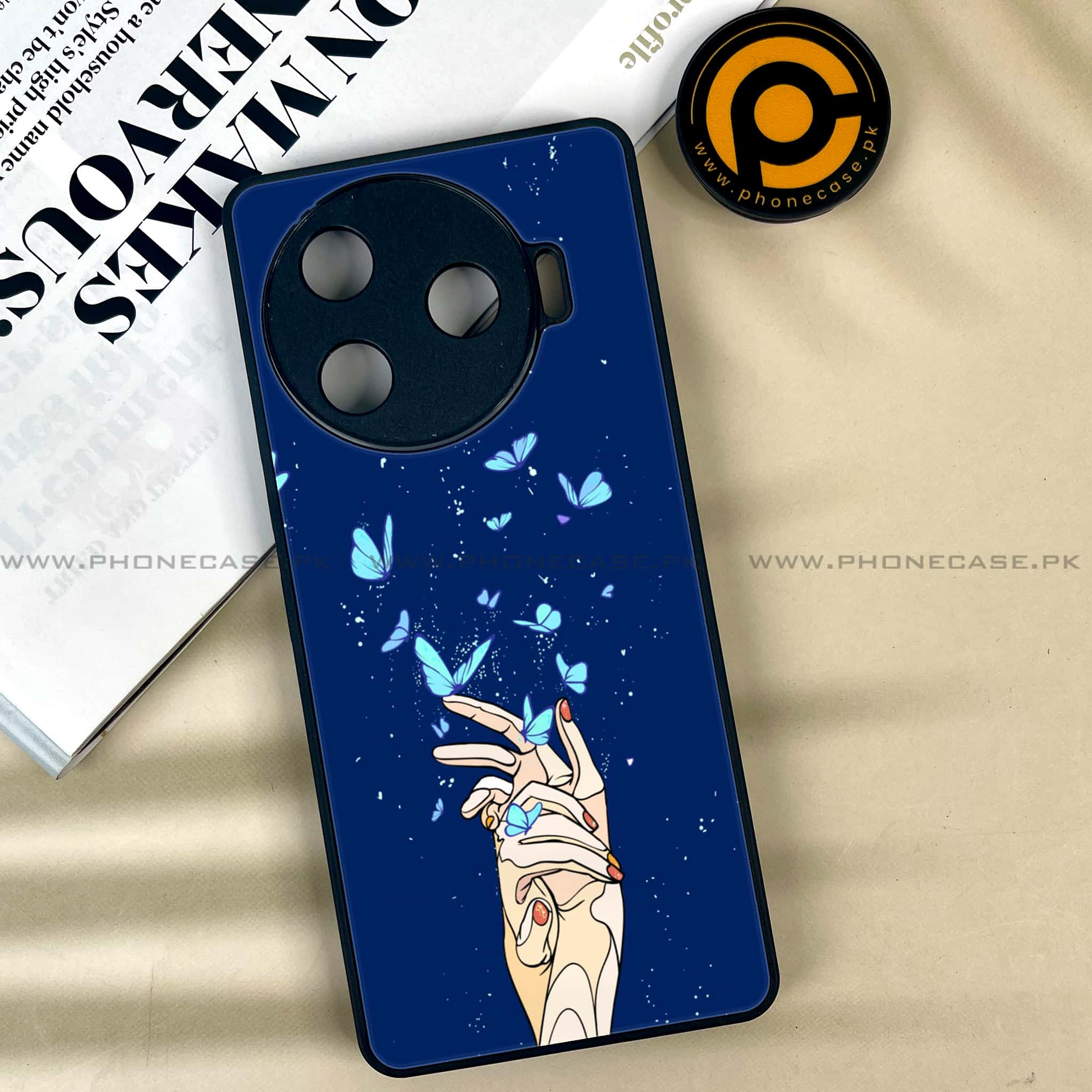 Tecno Camon 30 Pro - Butterflies Design - Premium Printed Glass soft Bumper shock Proof Case