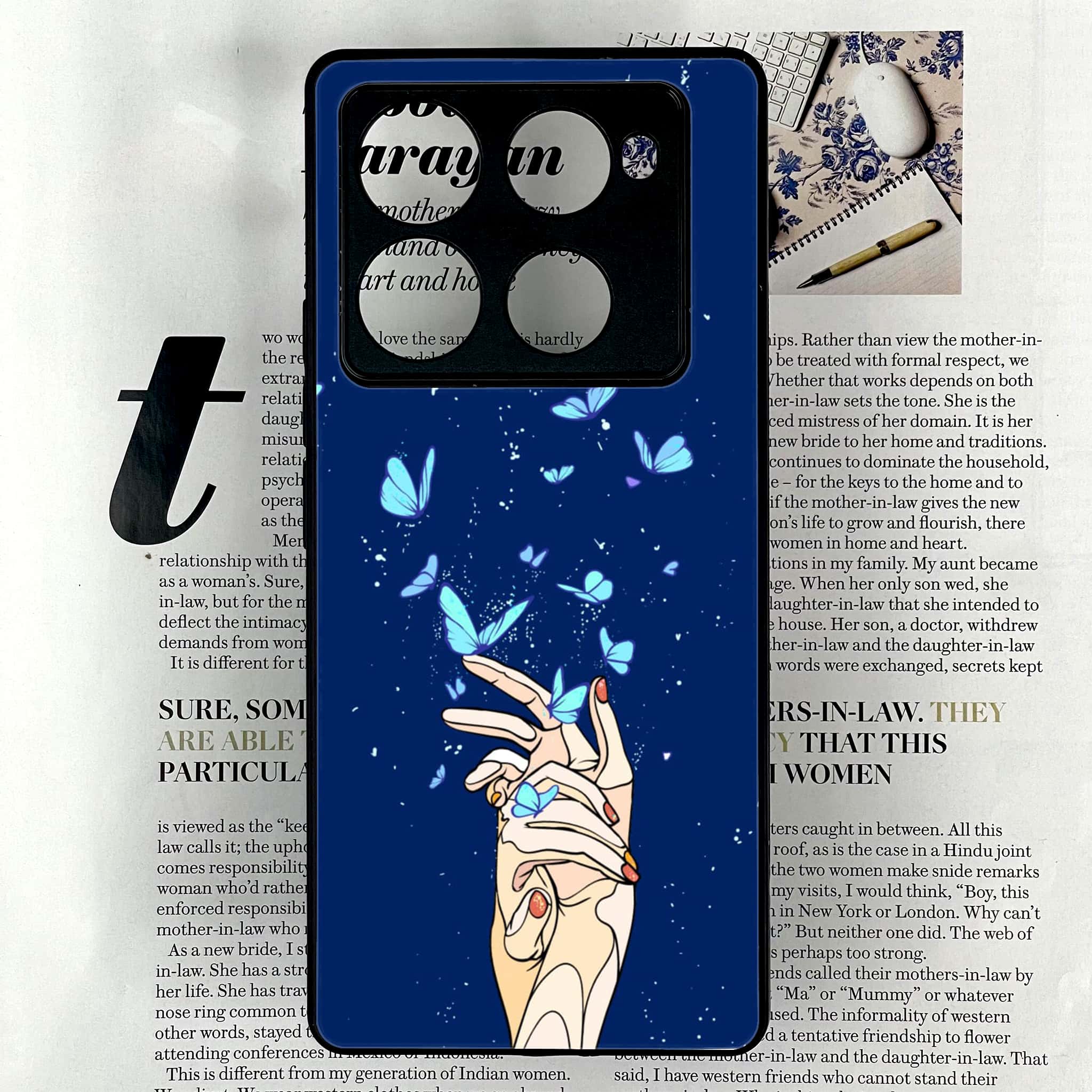 Infinix Note 40 Pro Plus - Butterflies Design Series - Premium Metal Printed soft Bumper shock Proof Case