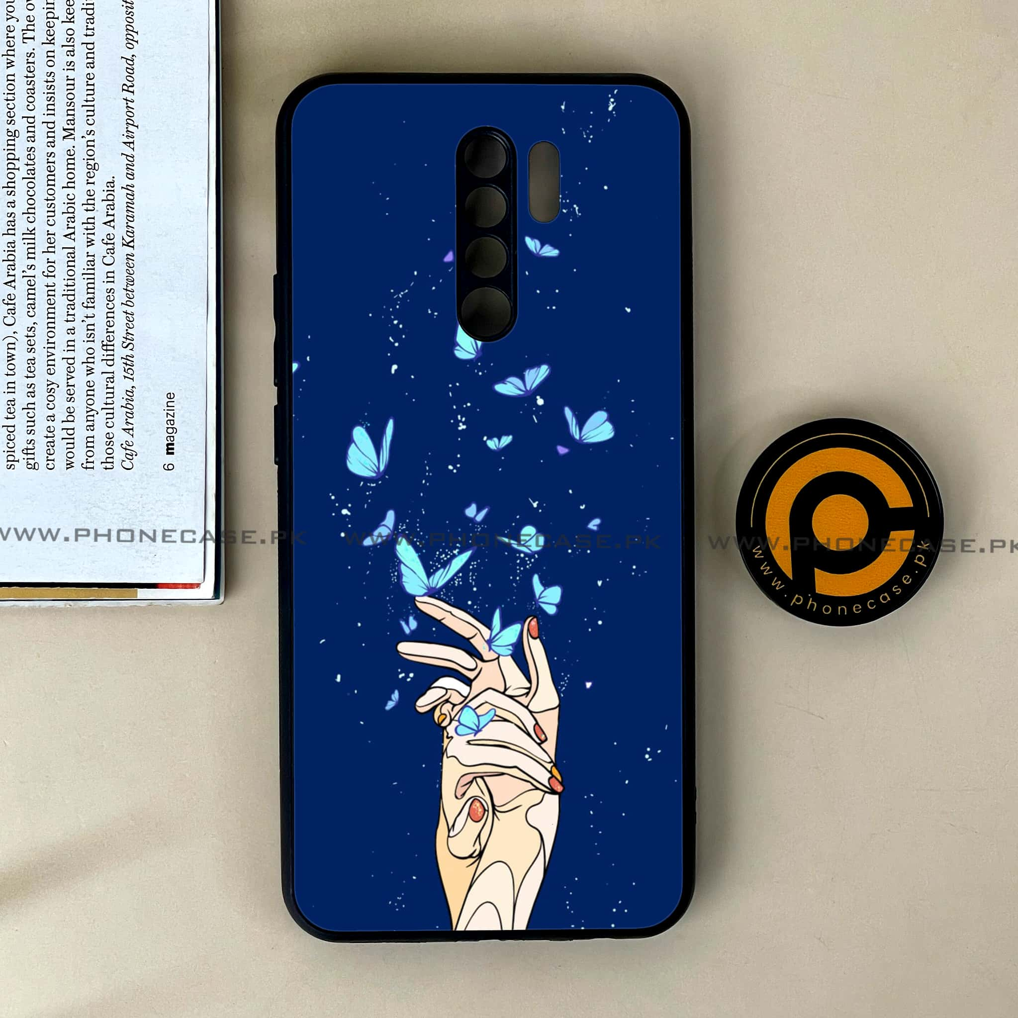 Xiaomi Redmi 9 - Butterflies Design Series - Premium Printed Glass soft Bumper shock Proof Case