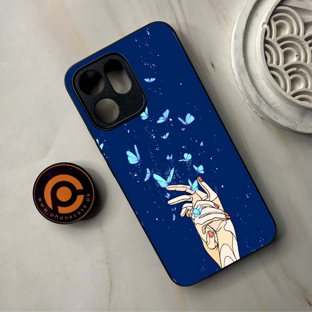 Oppo Reno 14F - Butterflies Design Series - Premium Metal Printed Soft Bumper Shockproof Case