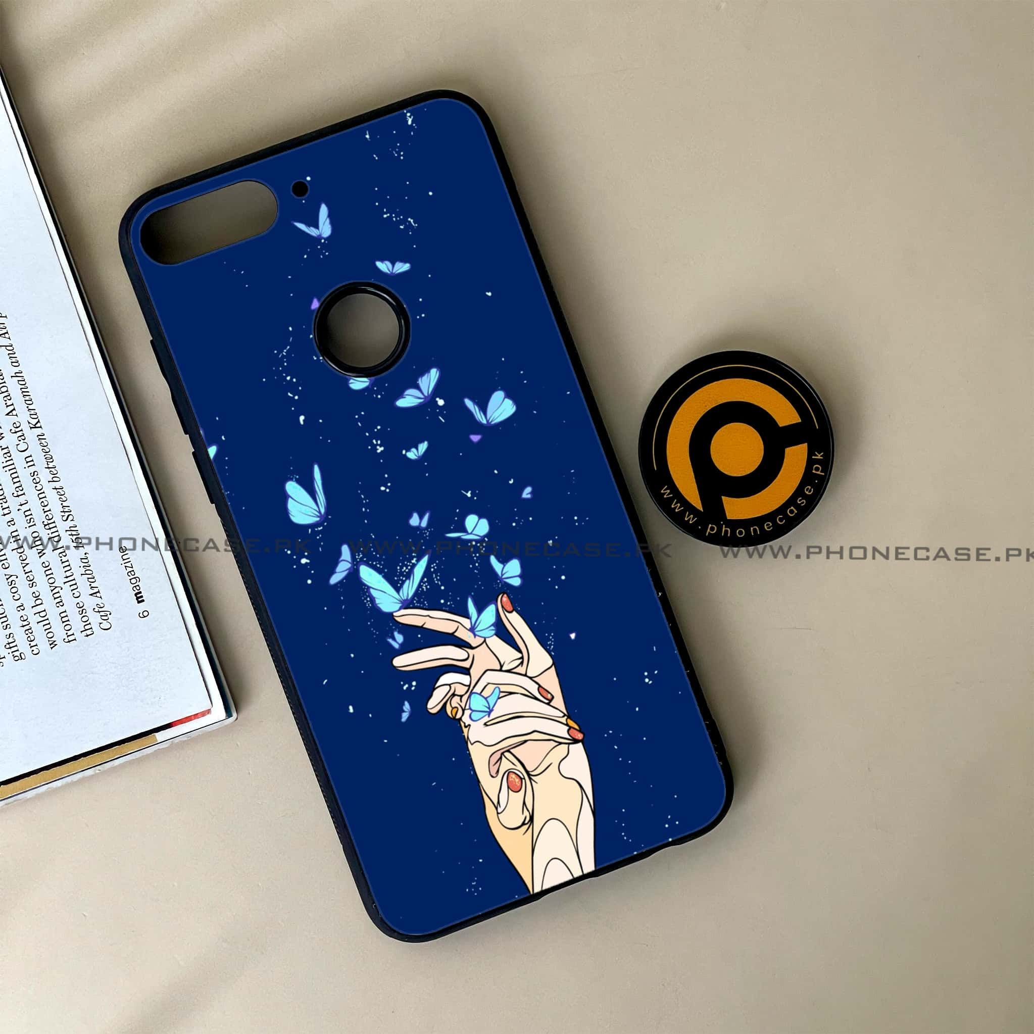 Huawei Y7 Prime (2018) - Butterflies Design Series - Premium Printed Glass soft Bumper shock Proof Case