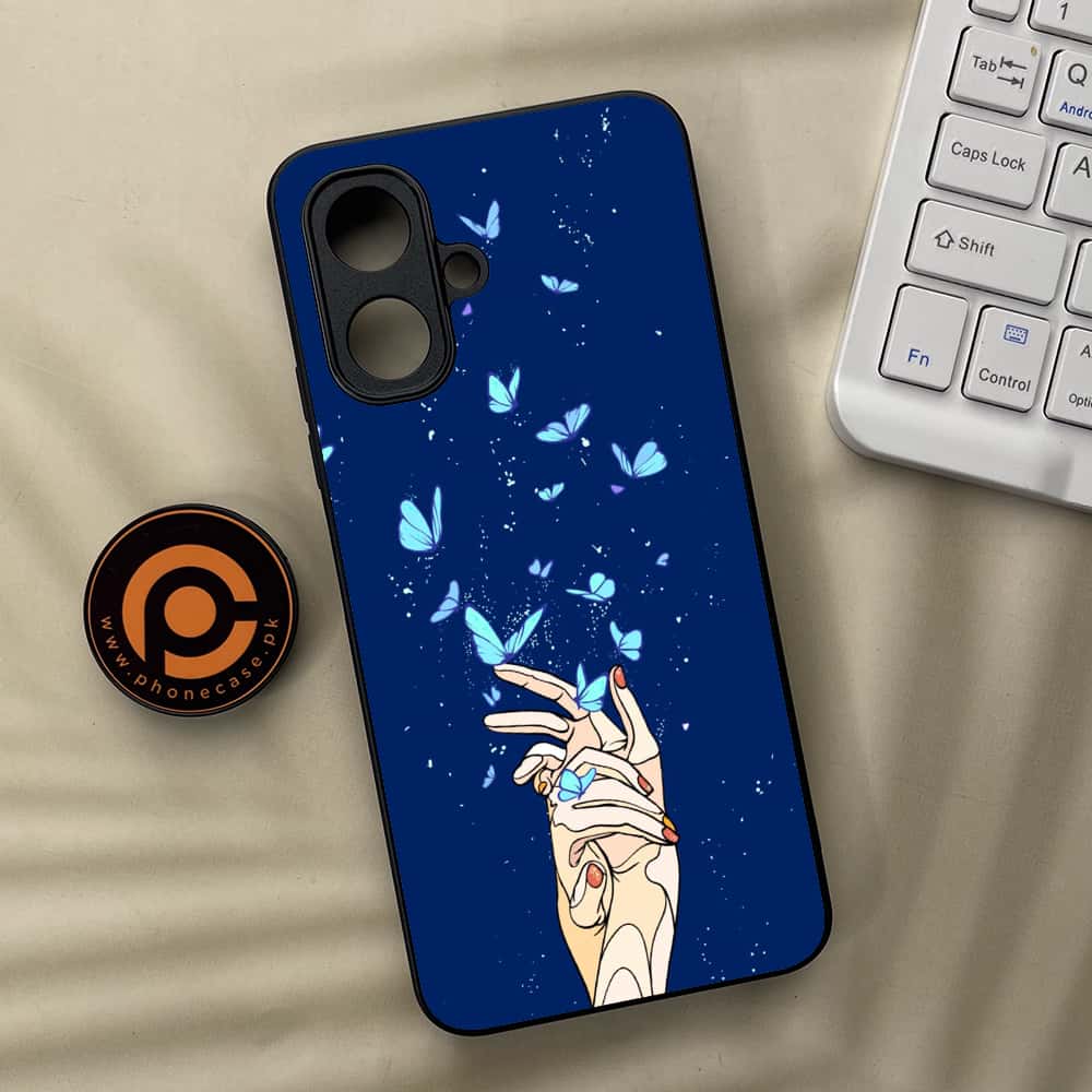 Tecno Spark Go 2 - Butterflies Design Series - Premium Metal Printed soft Bumper Shock Proof Case