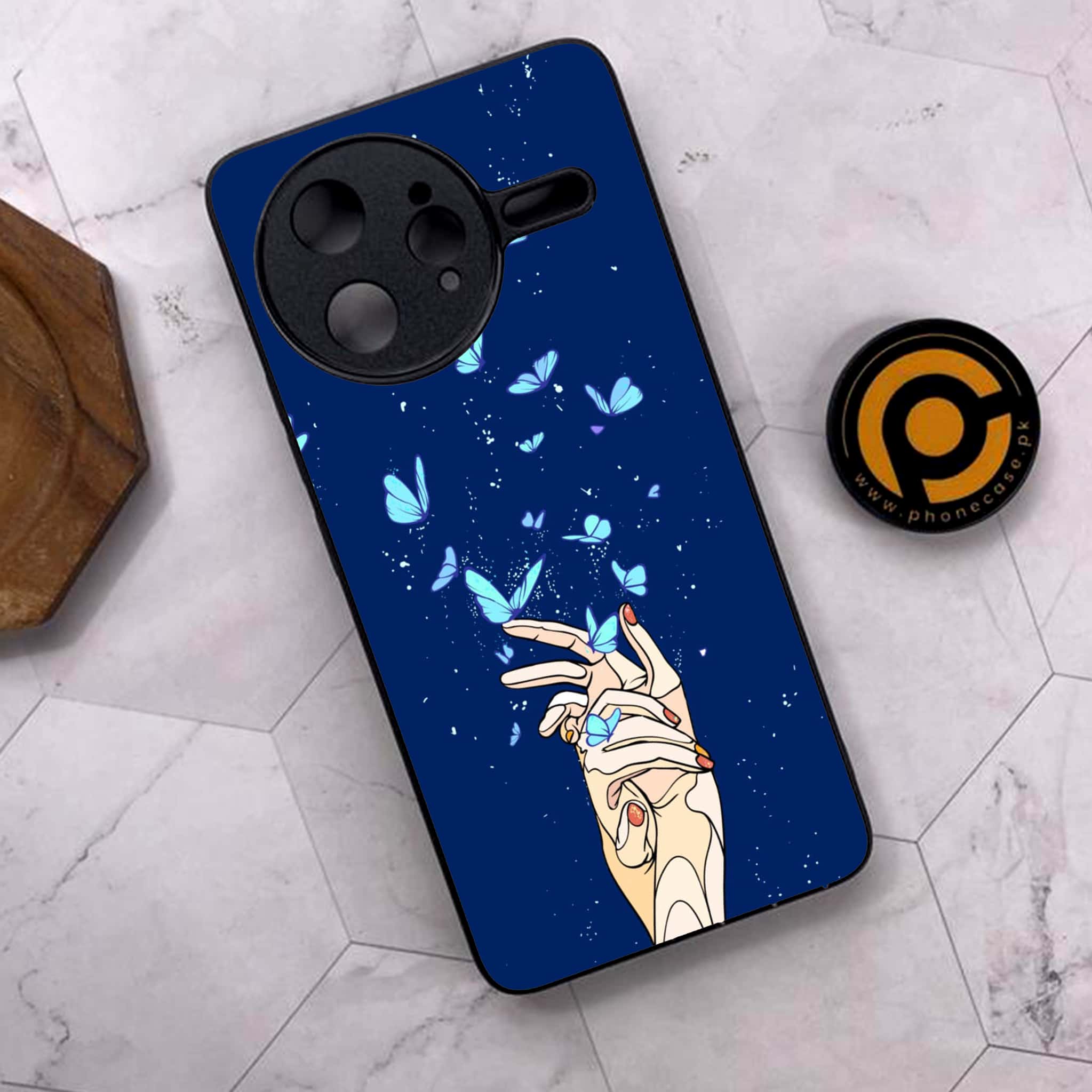 Xiaomi Poco F7 Ultra 5G - Butterflies Design Series - Premium Metal Printed soft Bumper shock Proof Case