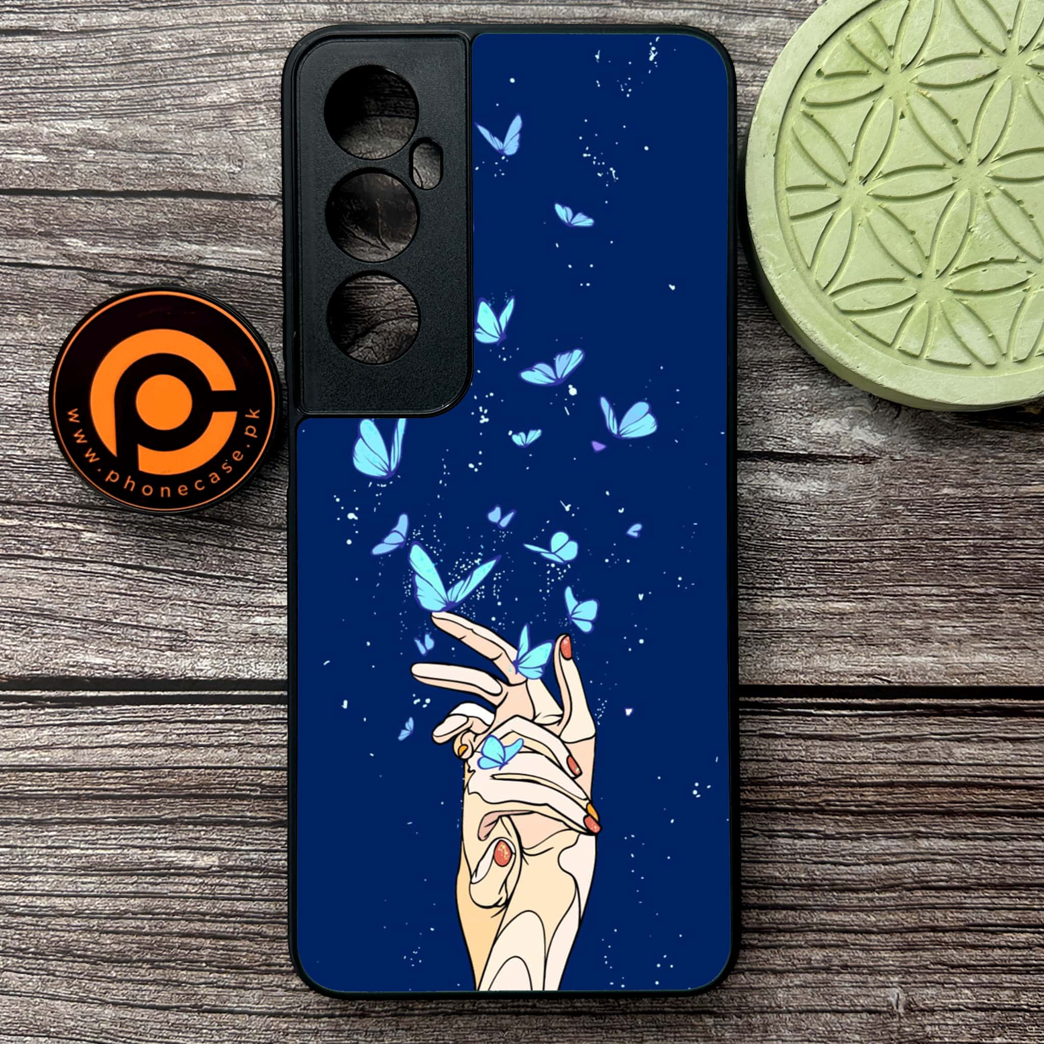 Realme C65  - Butterflies Design Series - Premium Metal Printed soft Bumper shock Proof Case