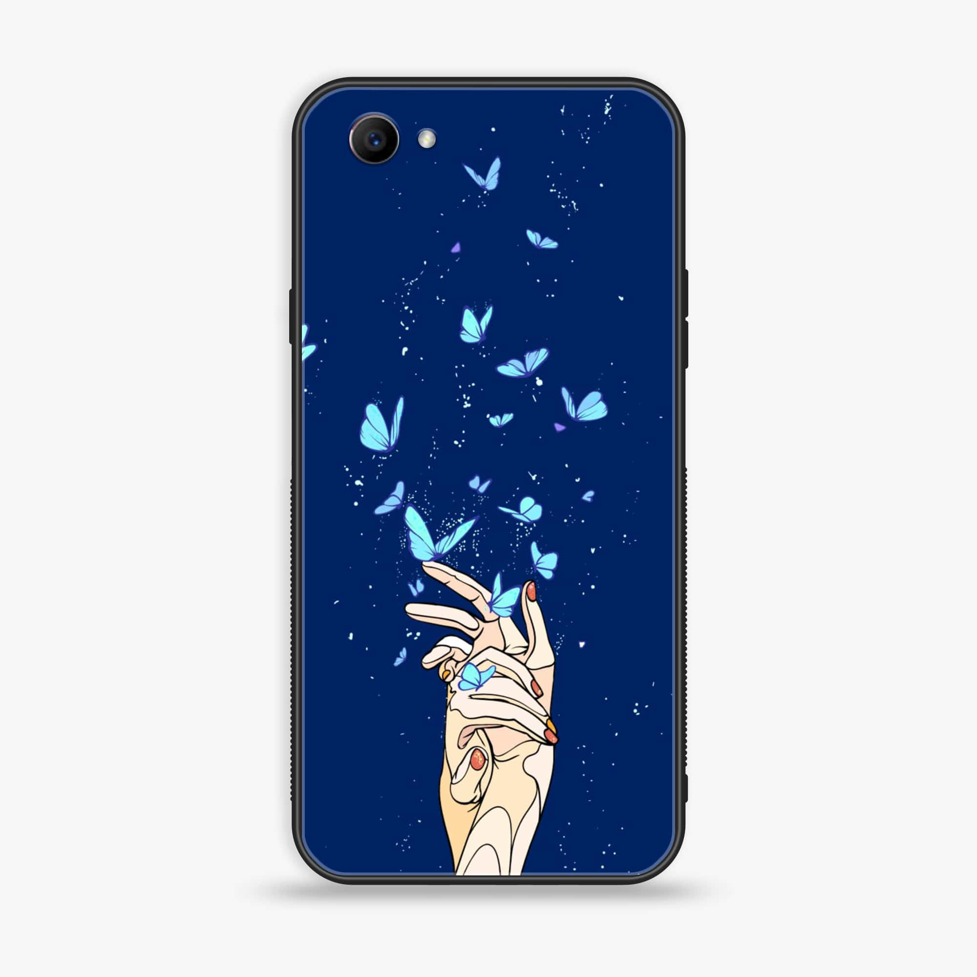 Oppo F7 Youth - Butterflies Design Series - Premium Printed Glass soft Bumper shock Proof Case