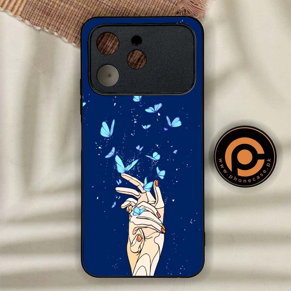 Tecno Spark 40 - Butterflies Design Series - Premium Metal Printed soft Bumper shock Proof Case