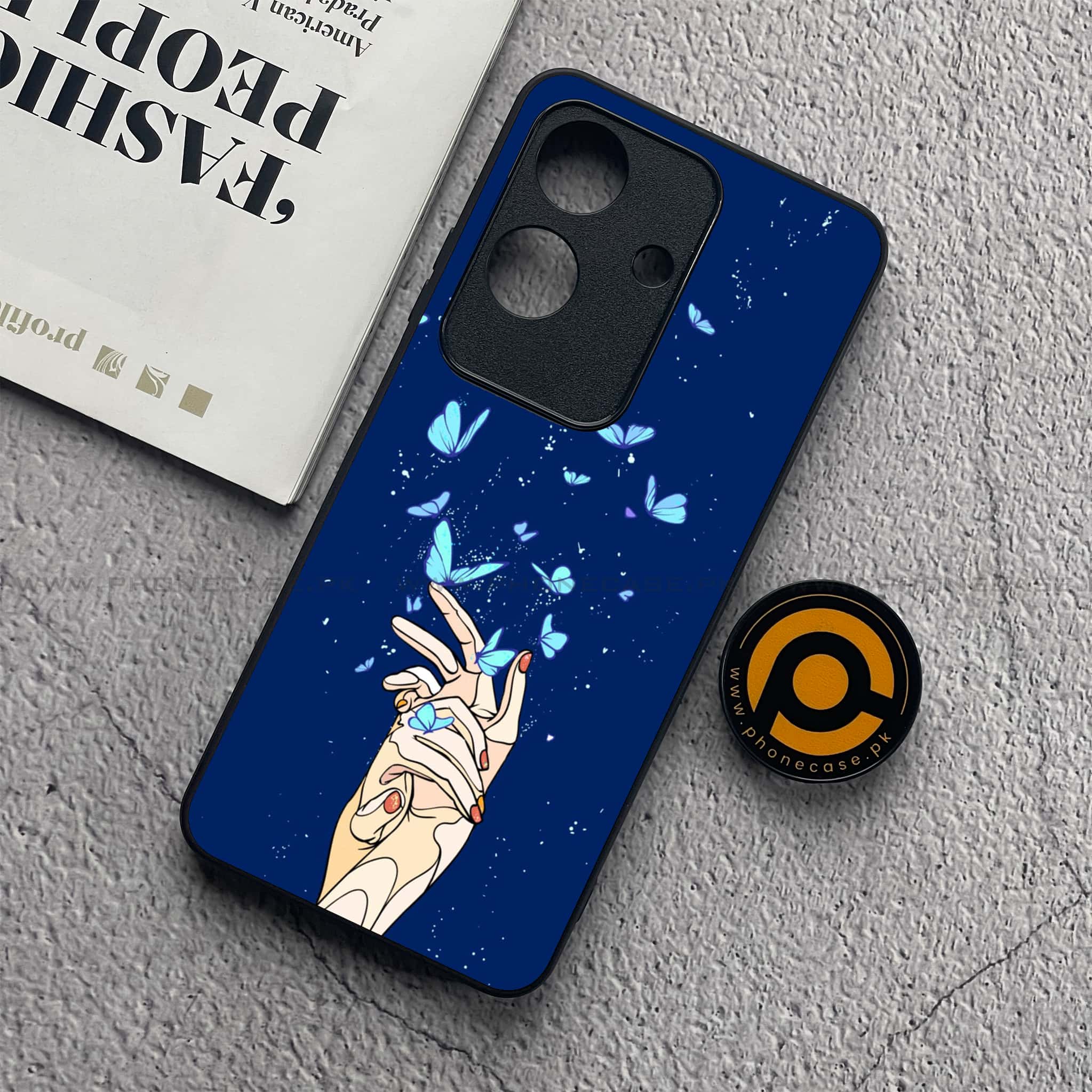 Realme Note 60x - Butterflies Design Series - Premium Metal  Printed soft Bumper shock Proof Case