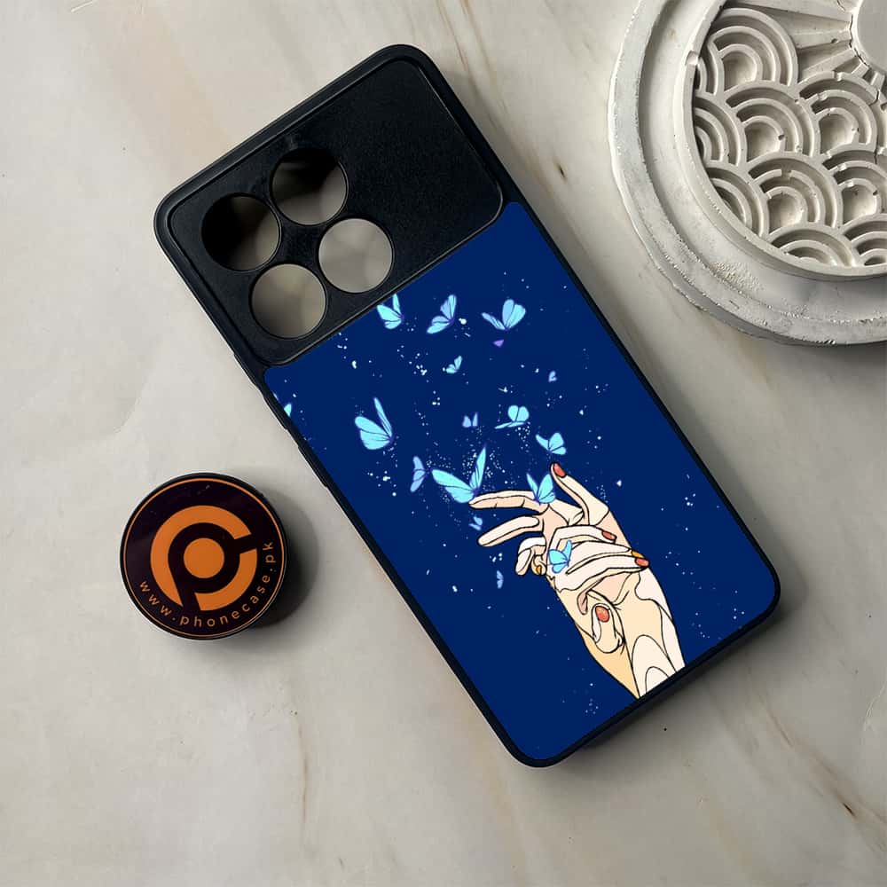 Xiaomi Poco F6 Pro - Butterflies Design Series - Premium Metal Printed soft Bumper shock Proof Case