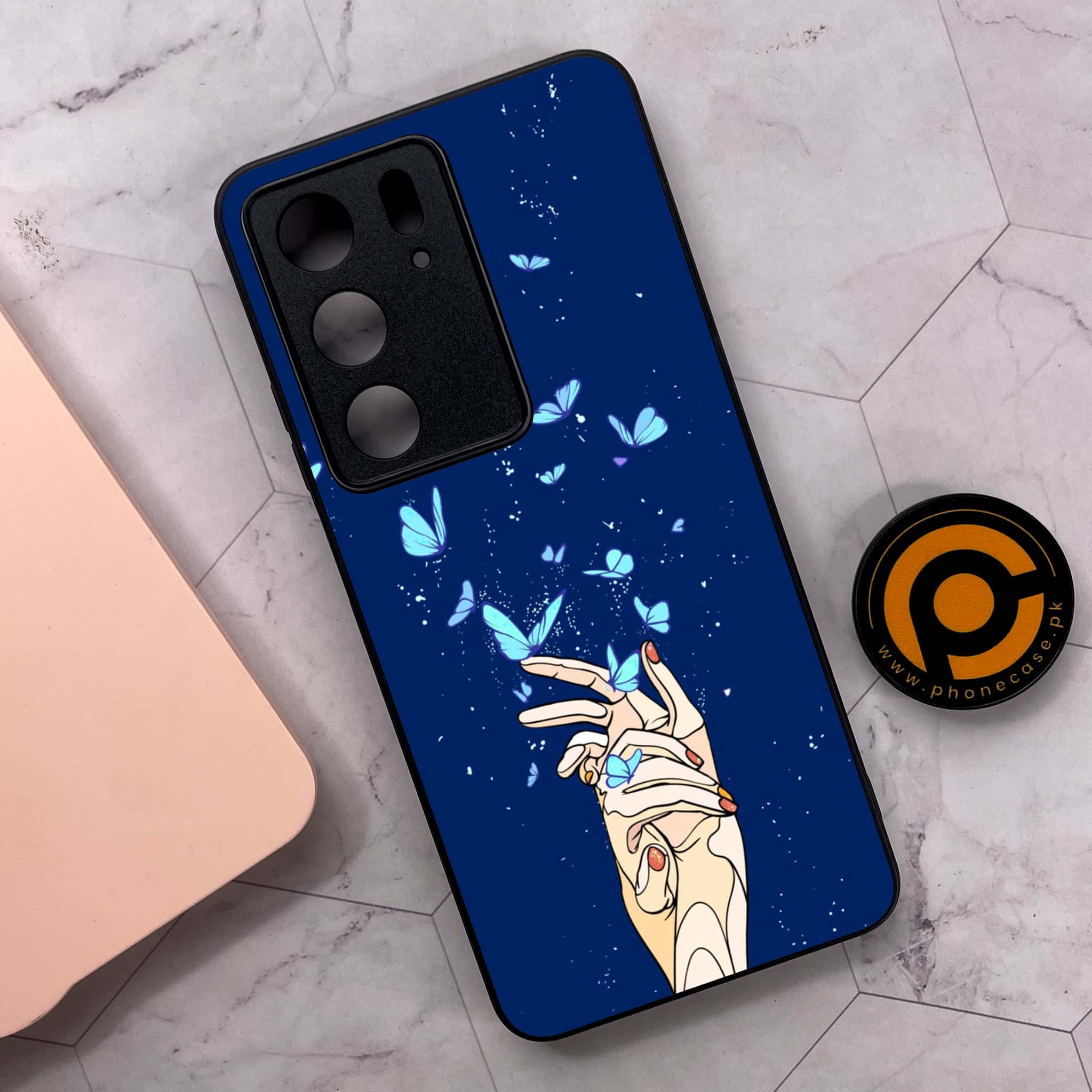 Realme C75x 4G - Butterflies Design Series - Premium Metal Printed soft Bumper shock Proof Case