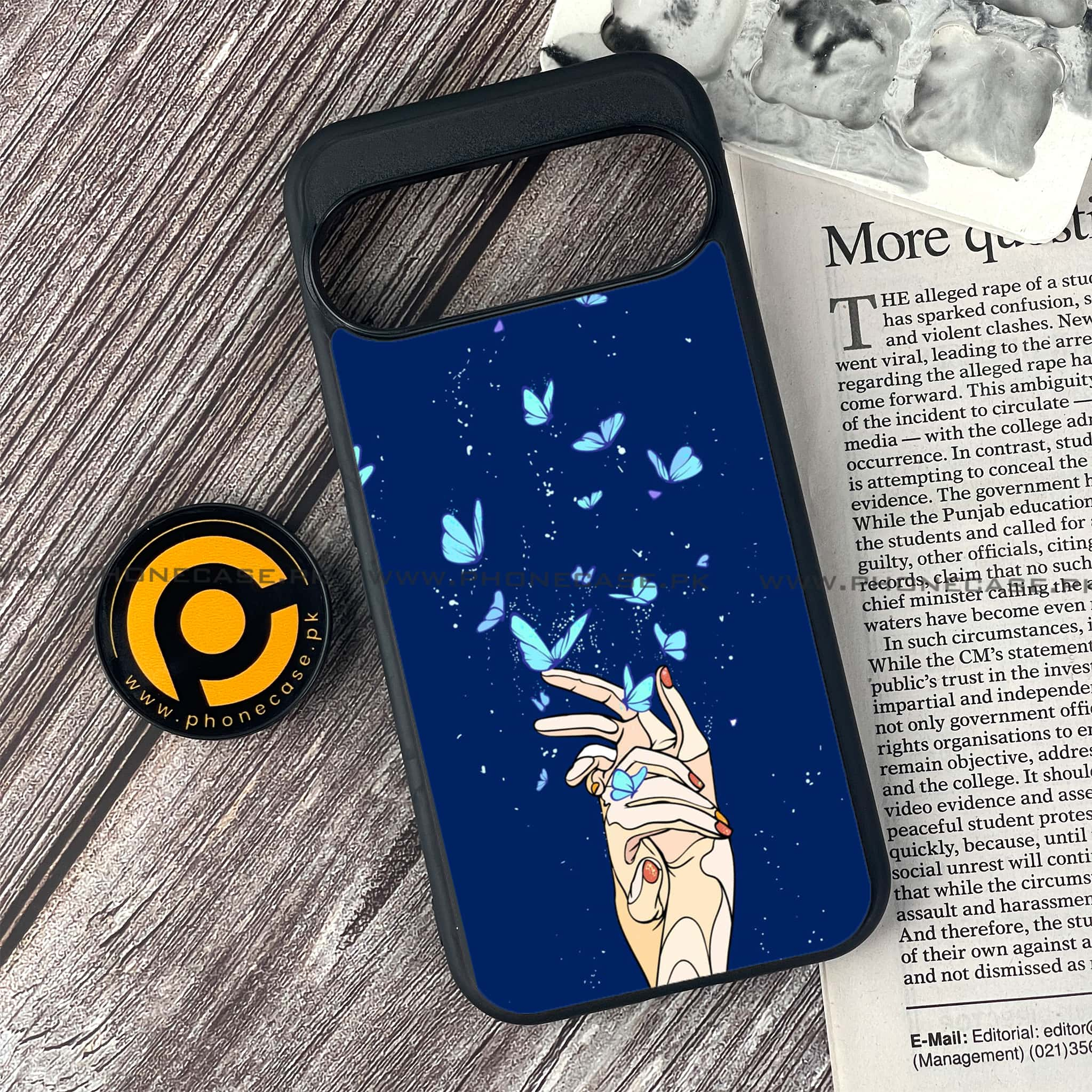 Google Pixel 9 Pro -  Butterflies Design Series - Premium Printed Glass soft Bumper shock Proof Case