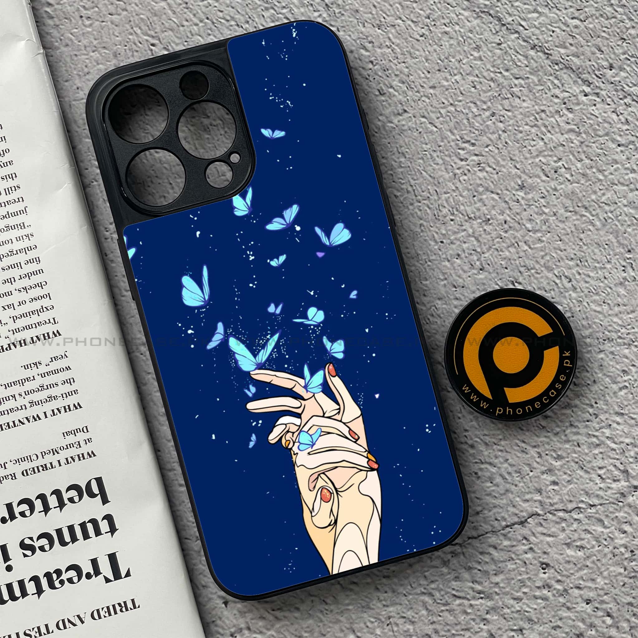 iPhone 15 Pro - Butterflies Design Series - Premium Metal Printed soft Bumper shock Proof Case
