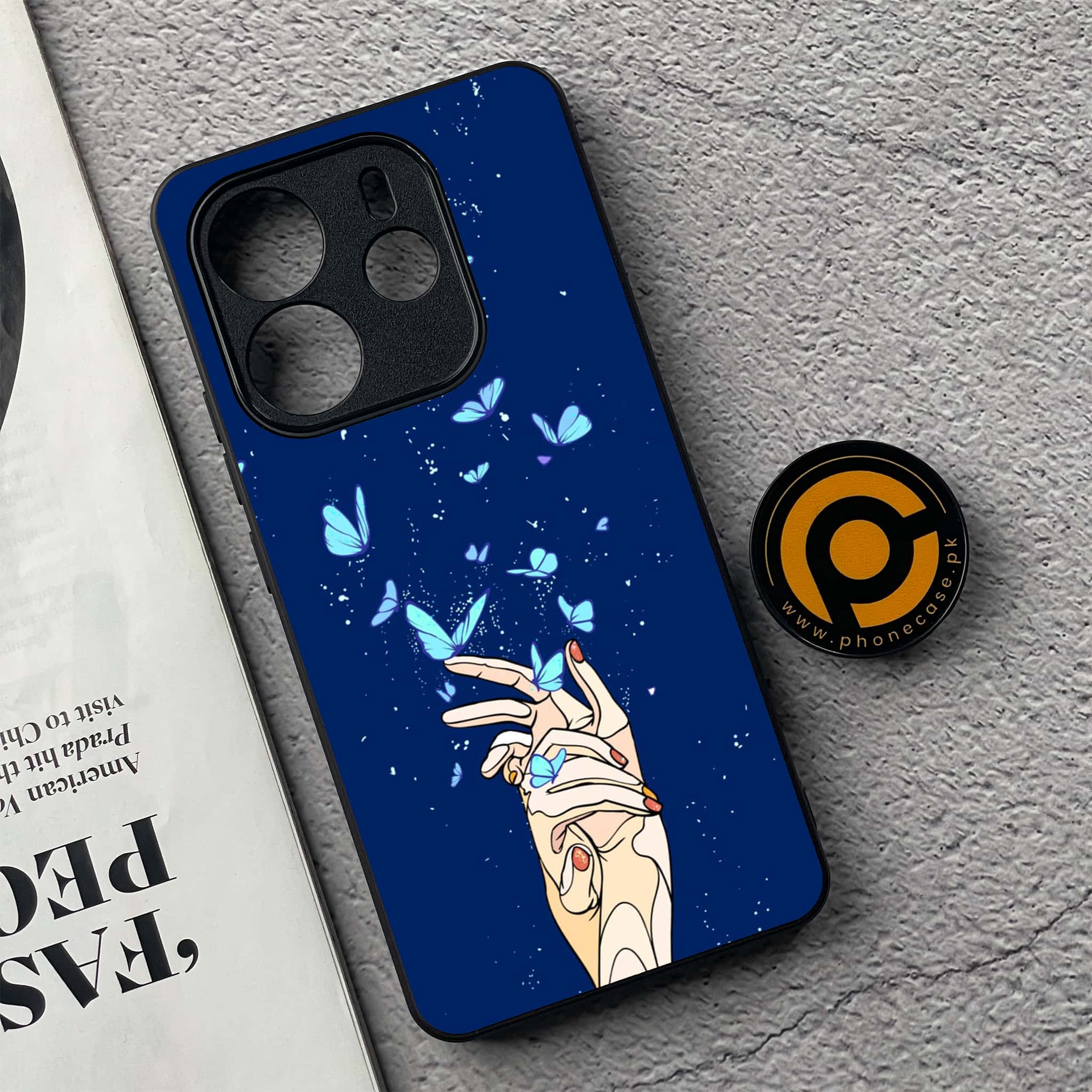 Xiaomi Redmi Note 14 - Butterflies Design Series - Premium Printed Glass soft Bumper shock Proof Case