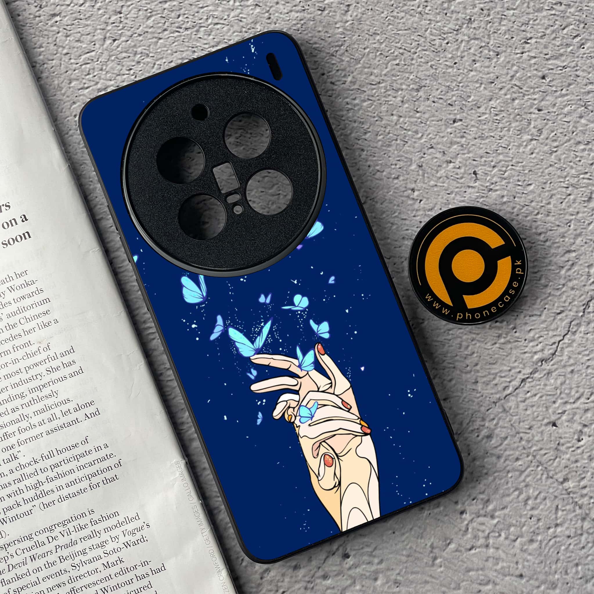 Vivo X200 Pro - Butterflies Design Series - Premium Metal  Printed soft Bumper shock Proof Case