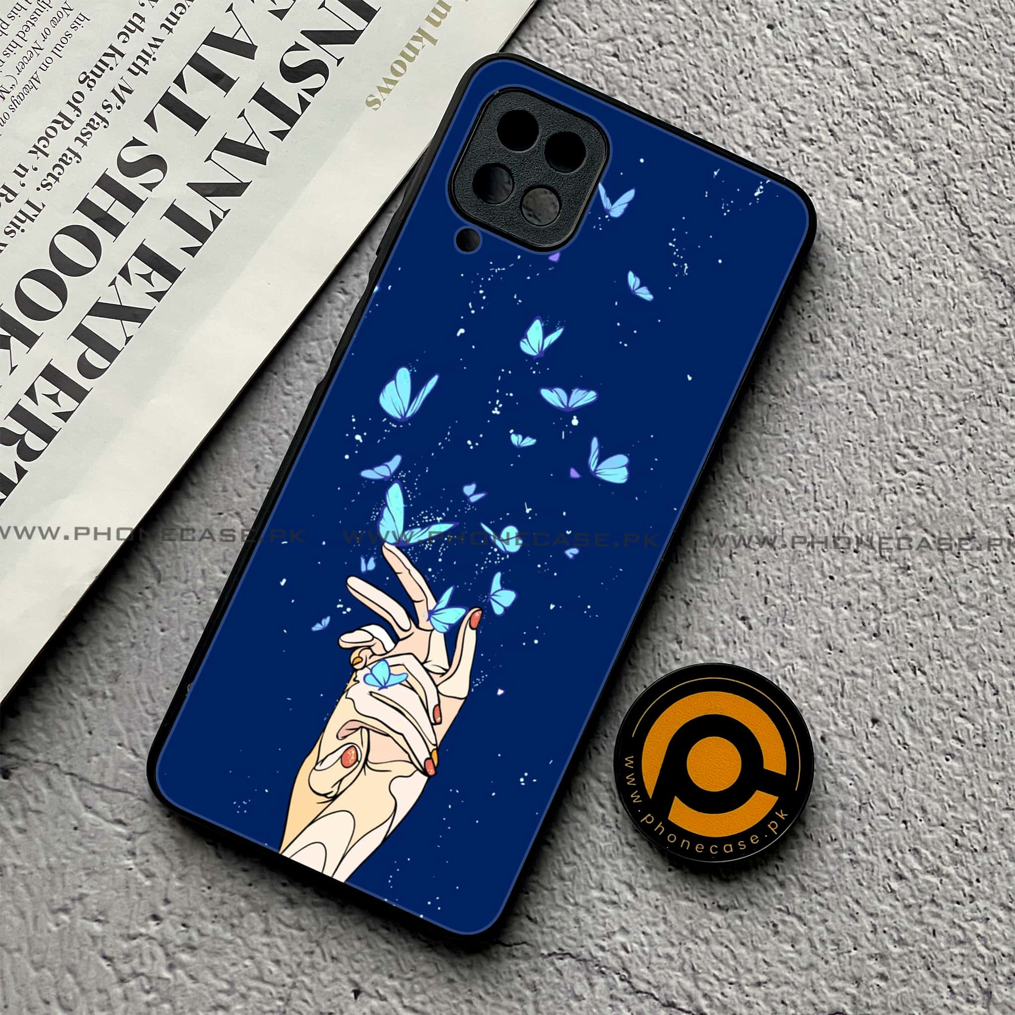 Samsung Galaxy A12 / A12 Nacho - Butterflies Design Series - Premium Printed Glass soft Bumper shock Proof Case