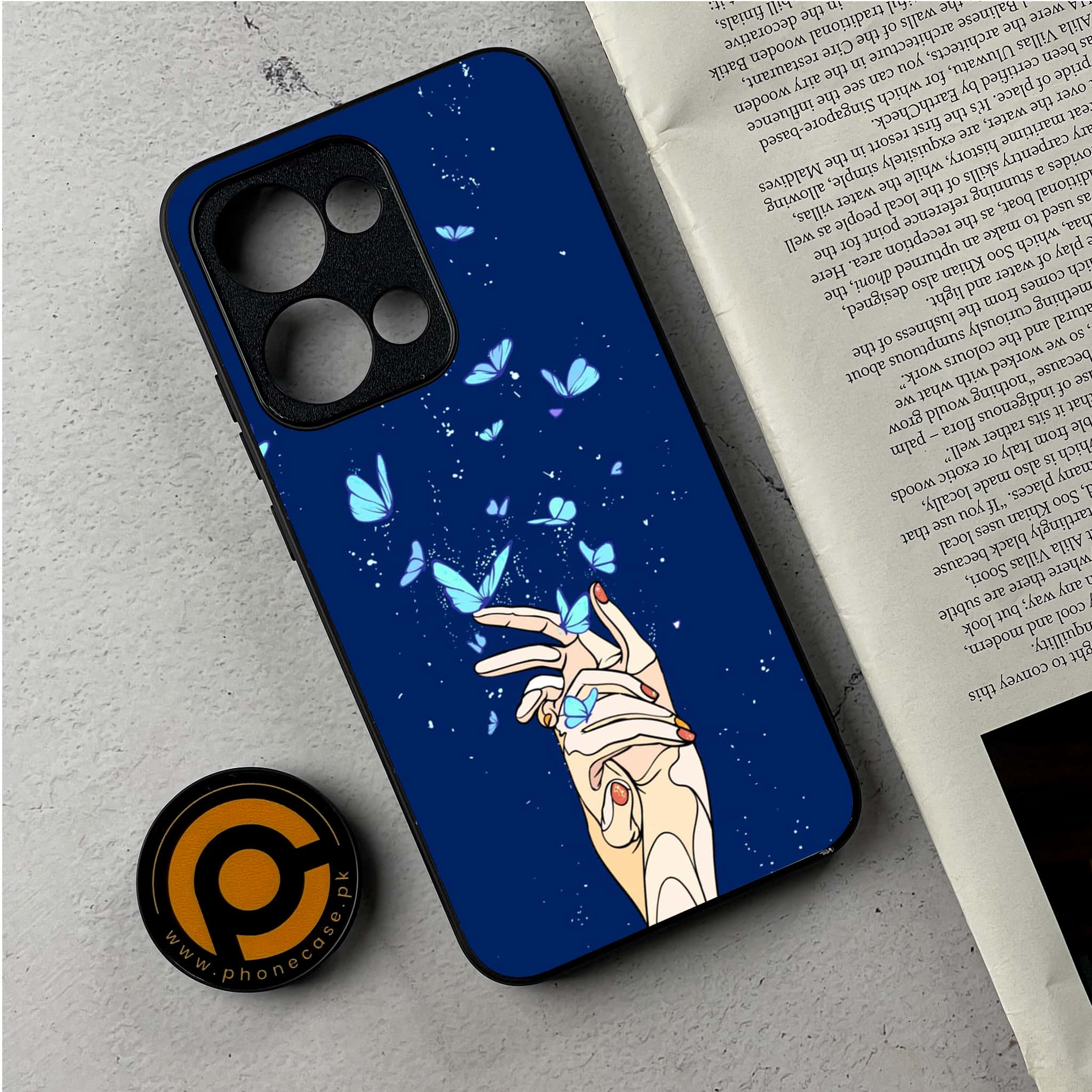 Oppo Reno 13 - Butterflies Design Series - Premium Metal Printed Soft Bumper Shockproof Case