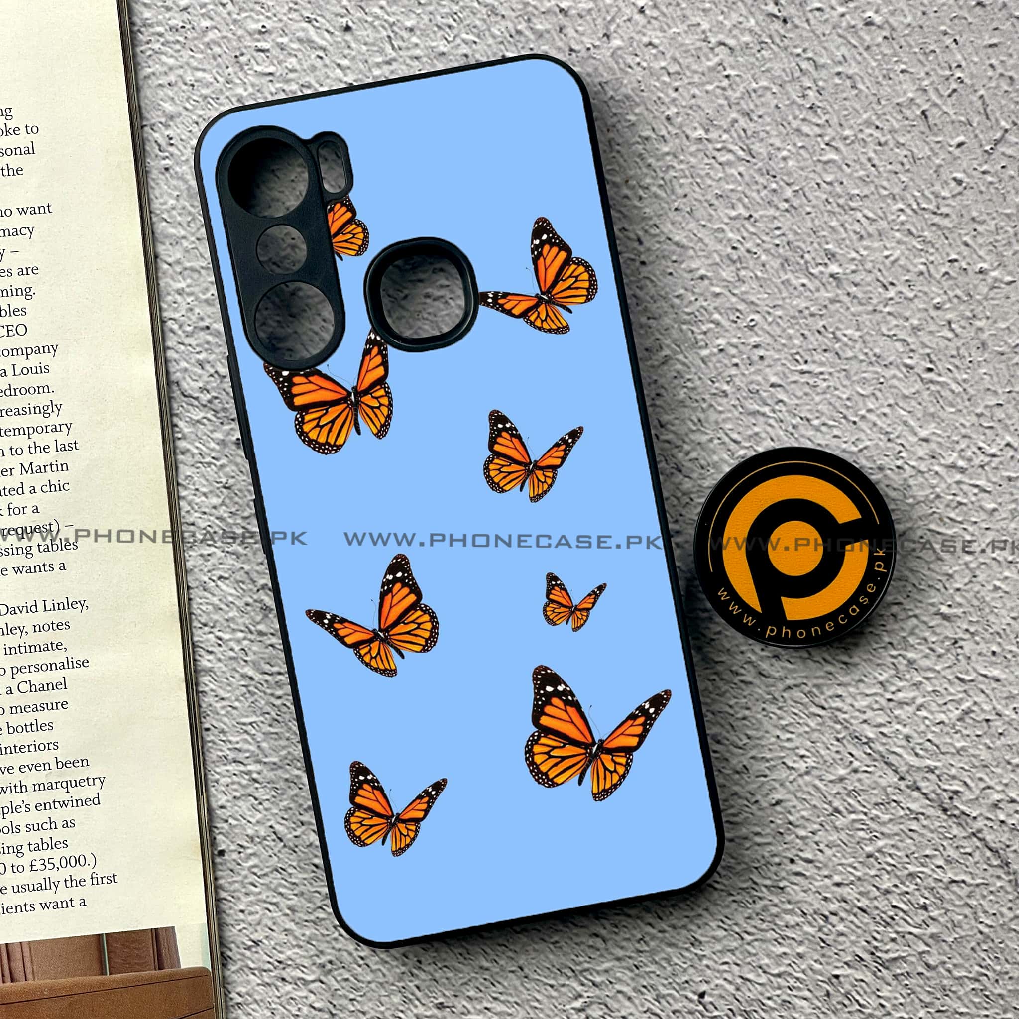 Infinix Hot 12 Pro - Butterflies Design - Premium Printed Metal soft Bumper shock Proof Case