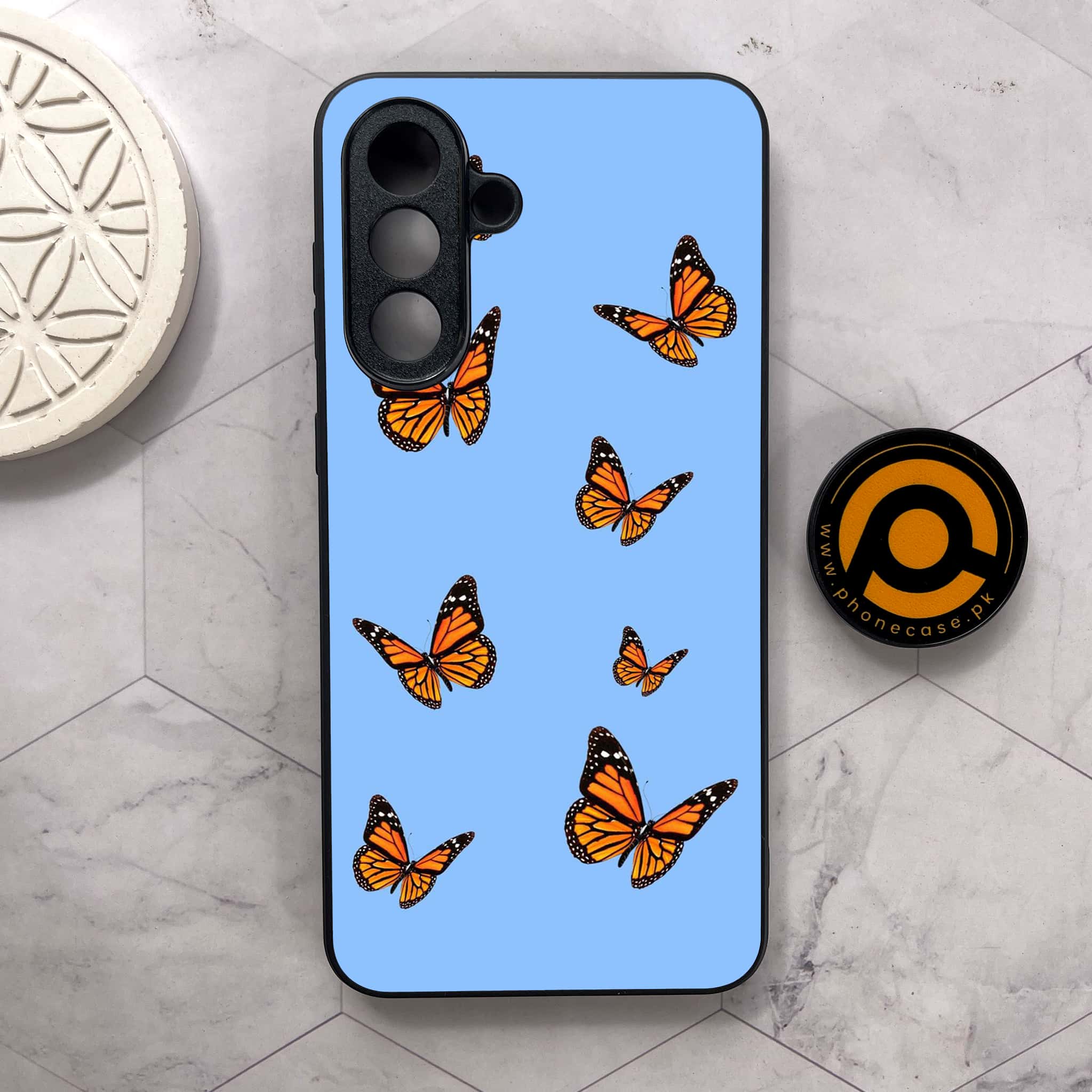 Samsung Galaxy A26 5G - Butterflies Design Series - Premium Metal Printed soft Bumper shock Proof Case