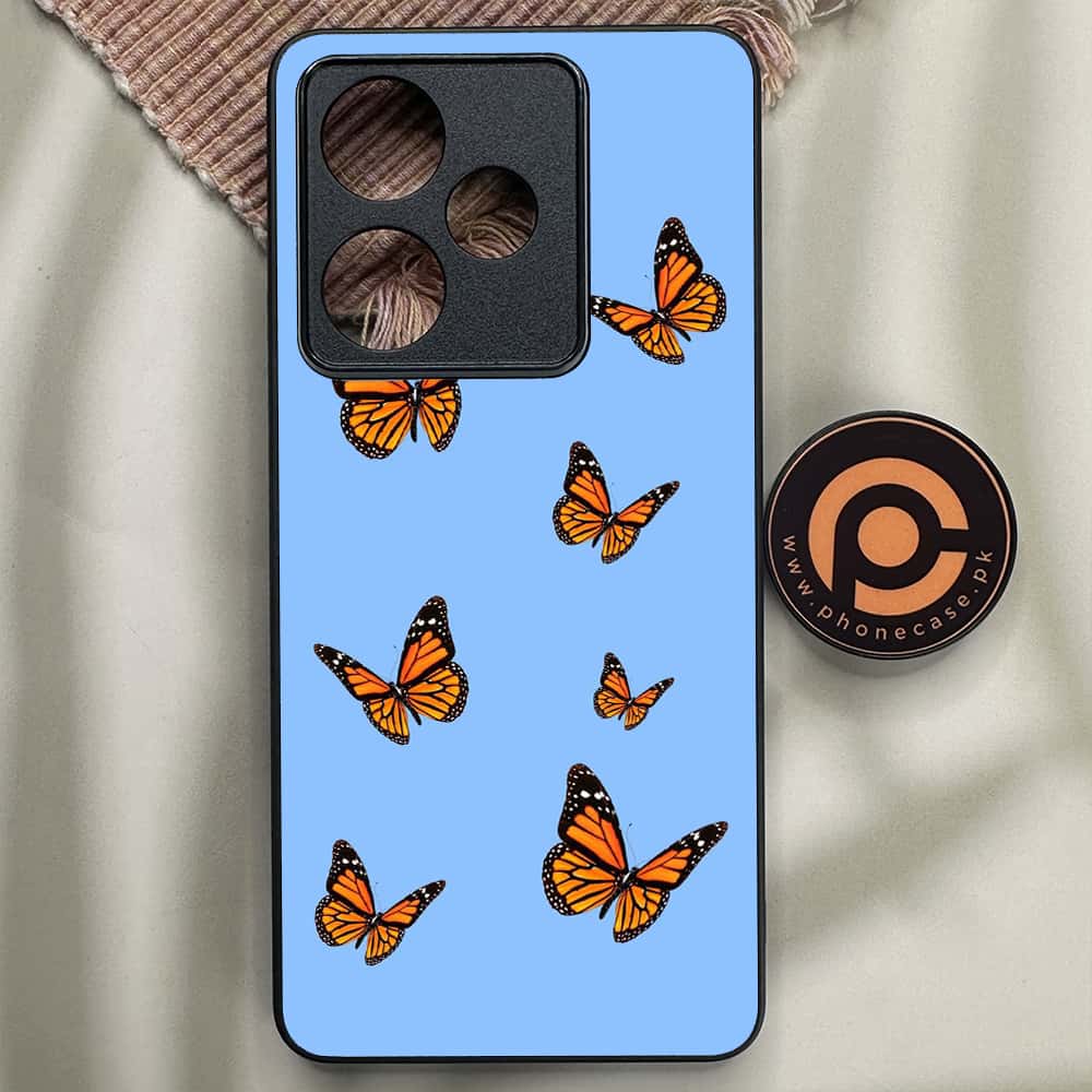 Realme GT 7T - Butterflies Design Series - Premium Metal Printed soft Bumper shock Proof Case
