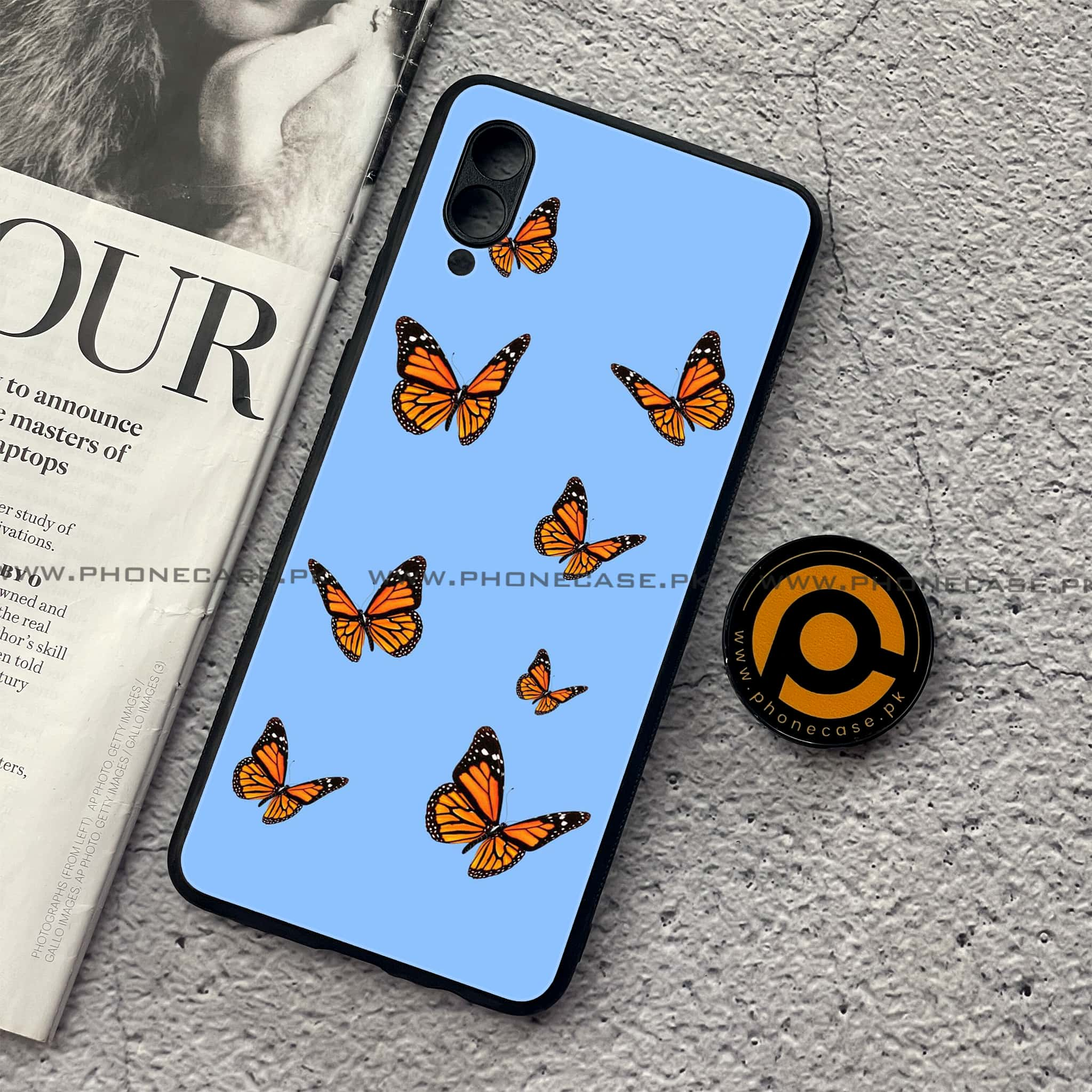 Samsung Galaxy A02 - Butterflies Design Series - Premium Printed Metal soft Bumper shock Proof Case