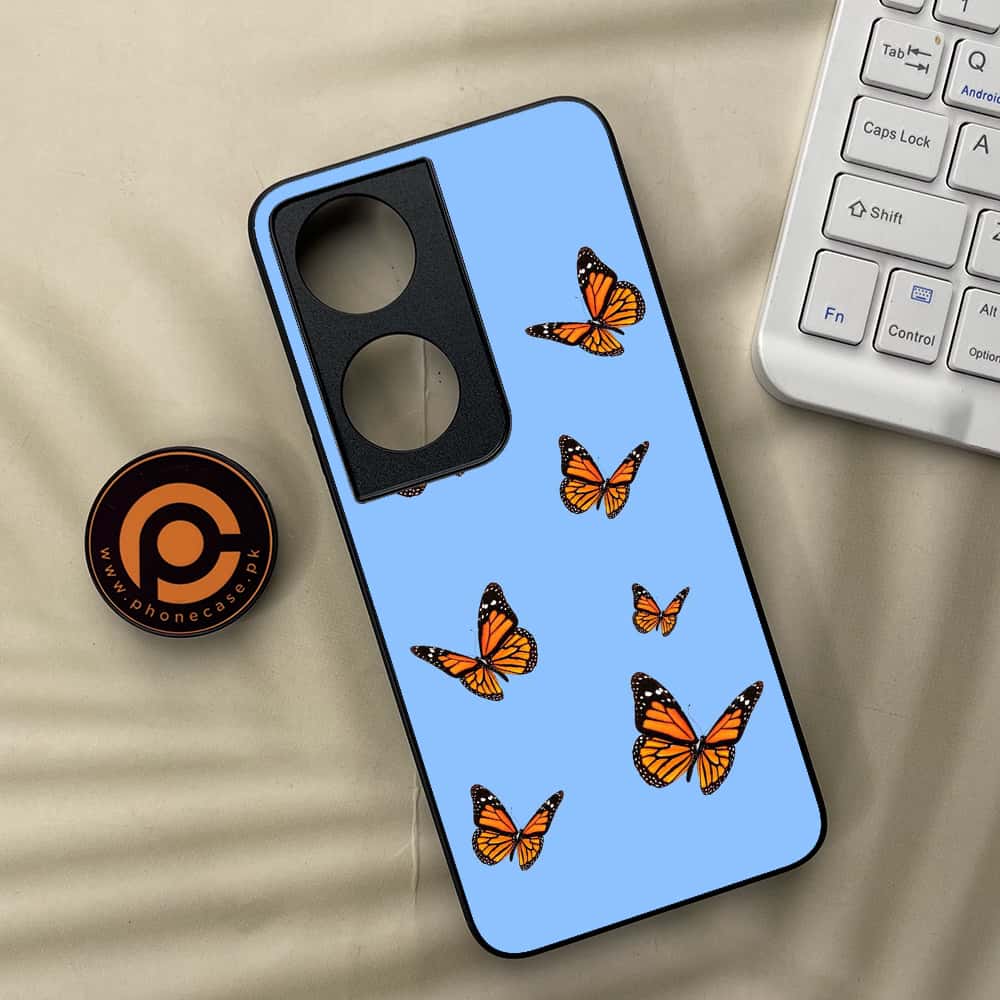 Honor X7b - Butterflies Design Series - Premium Metal  Printed soft Bumper shock Proof Case