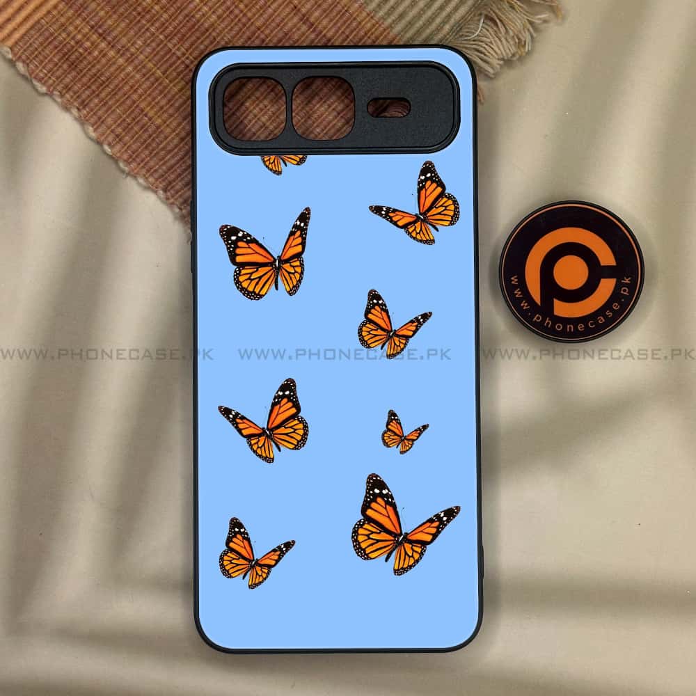 Infinix Smart 10 Plus - Butterflies Design Series - Premium Metal Printed soft Bumper shock Proof Case