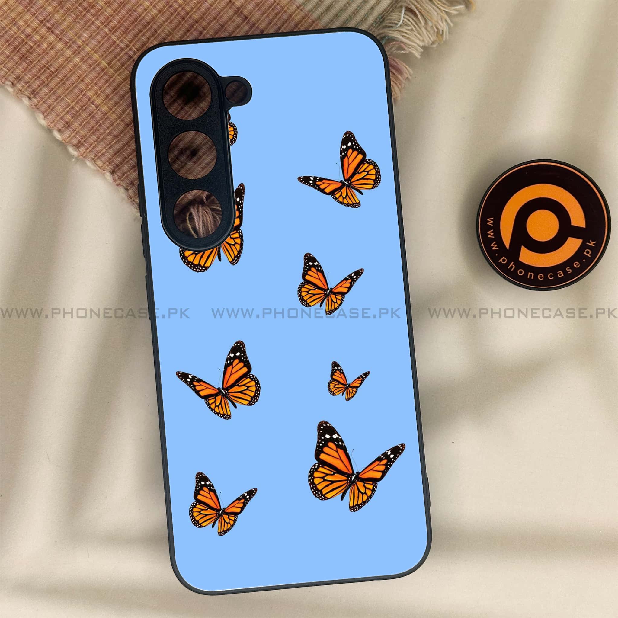 Tecno Spark 40 Pro - Butterflies Design Series - Premium Metal Printed soft Bumper shock Proof Case