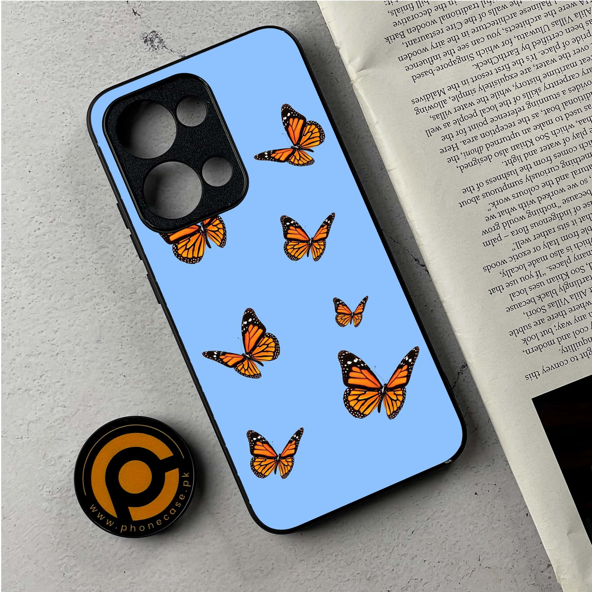 Oppo Reno 13 - Butterflies Design Series - Premium Metal Printed Soft Bumper Shockproof Case