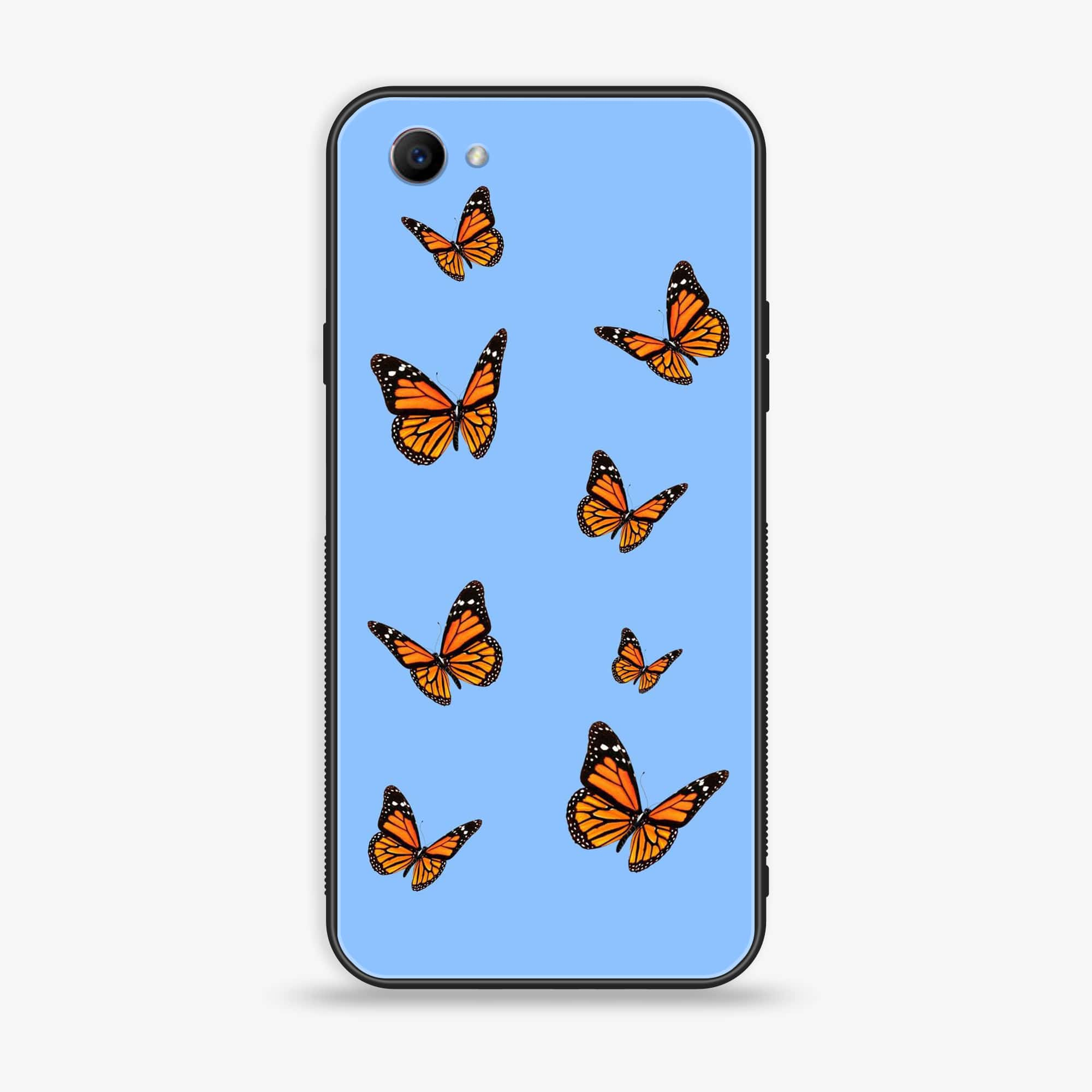 Oppo F7 Youth - Butterflies Design Series - Premium Printed Glass soft Bumper shock Proof Case