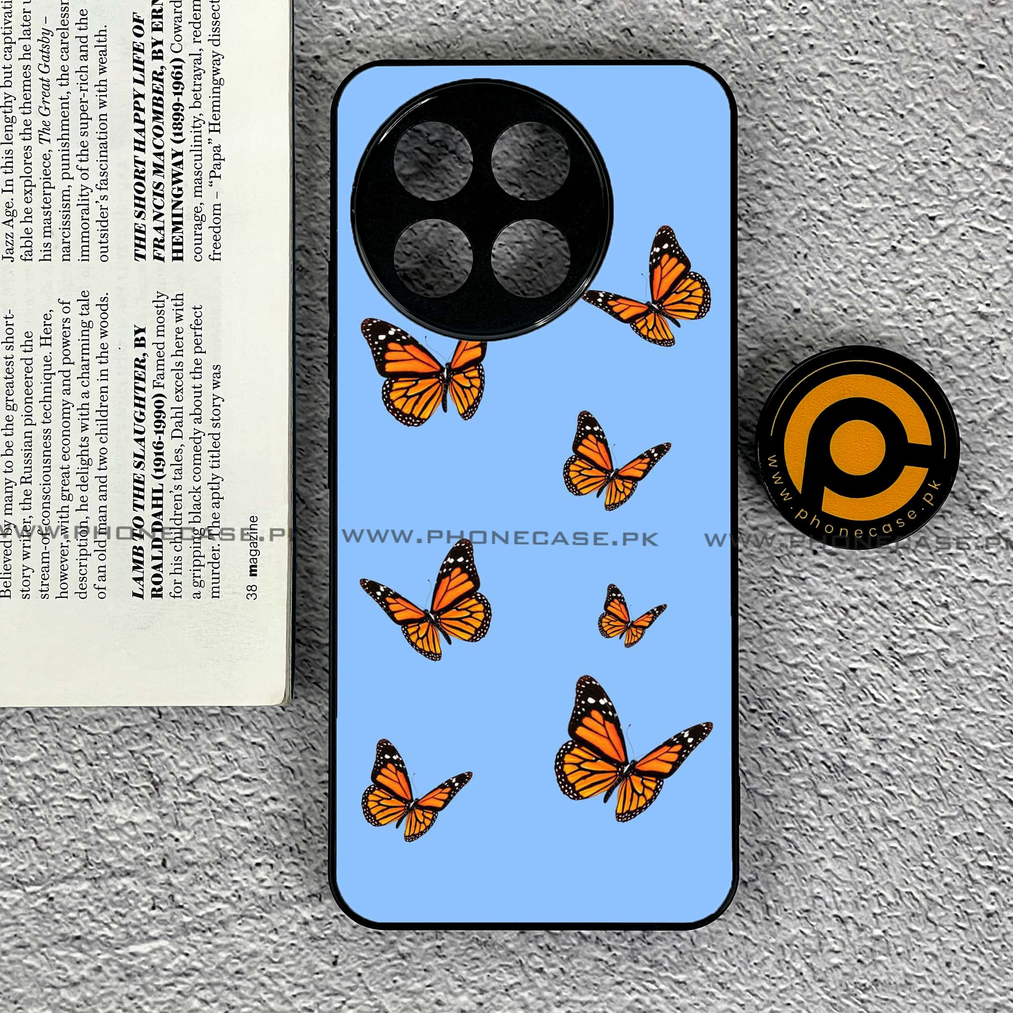 Tecno Spark 30 Pro - Butterflies Design Series - Premium Printed Glass soft Bumper shock Proof Case