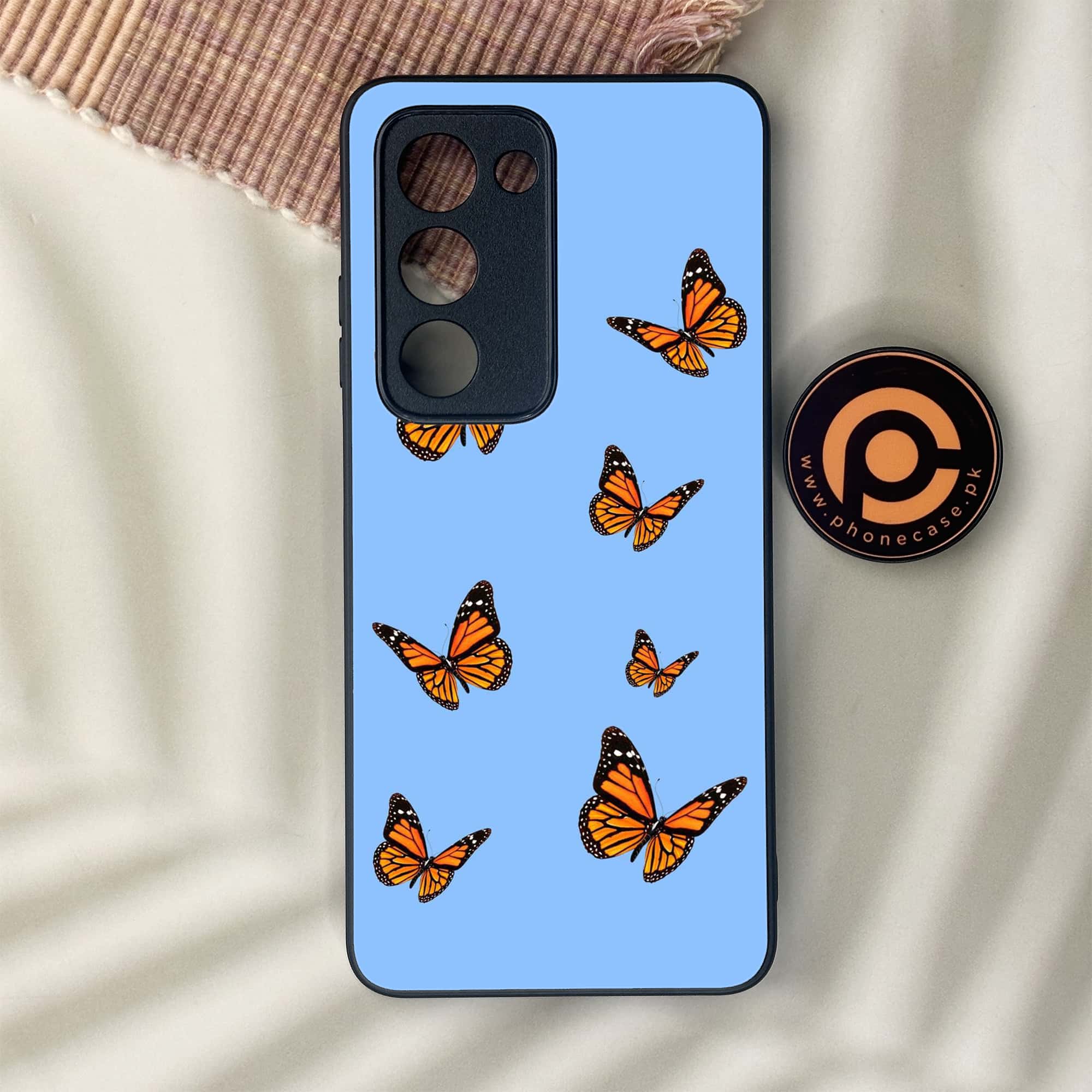 Oppo A5 2025 - Butterflies Design Series - Premium Metal Printed soft Bumper shock Proof Case