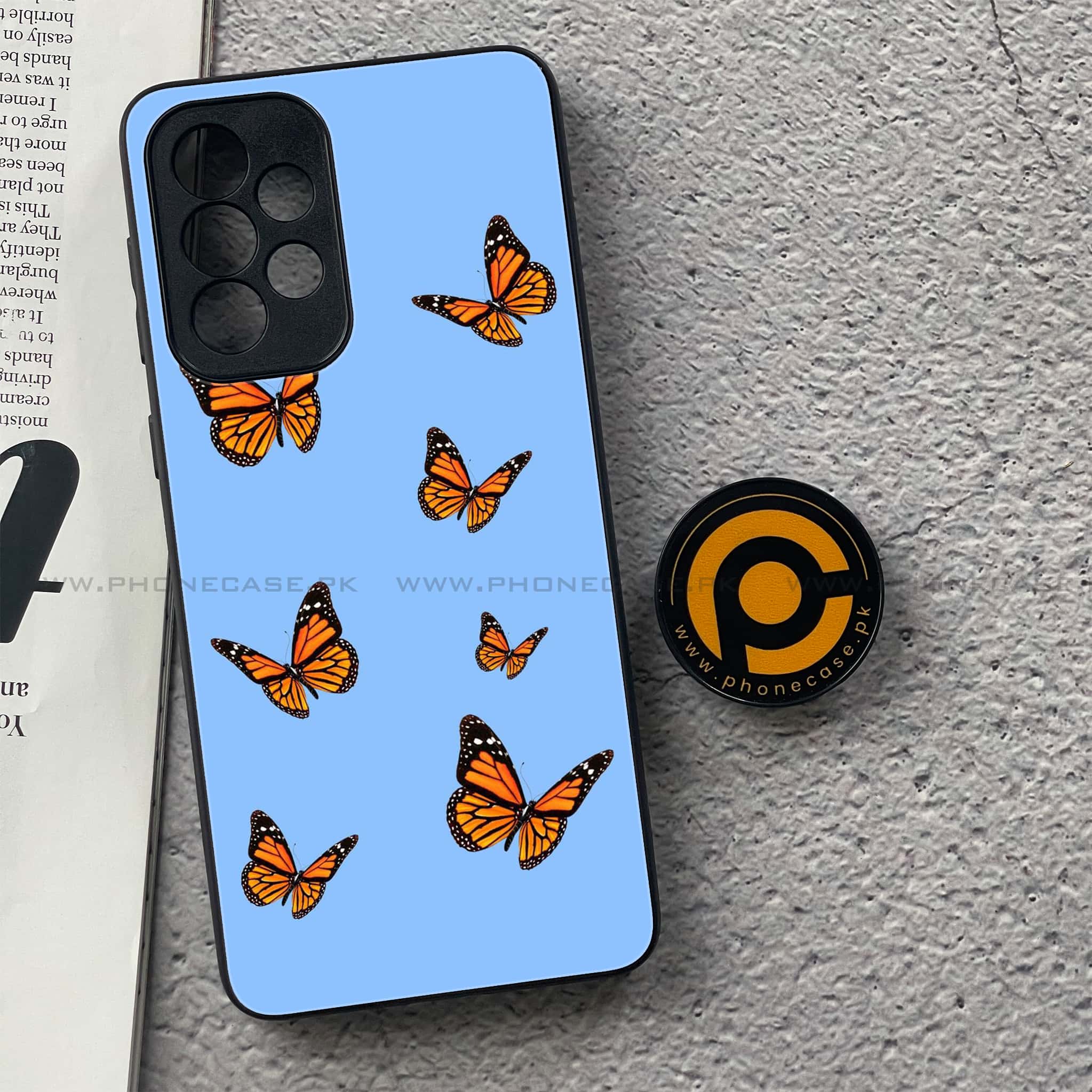 Samsung Galaxy A33- Butterflies Design Series - Premium Printed Glass soft Bumper shock Proof Case