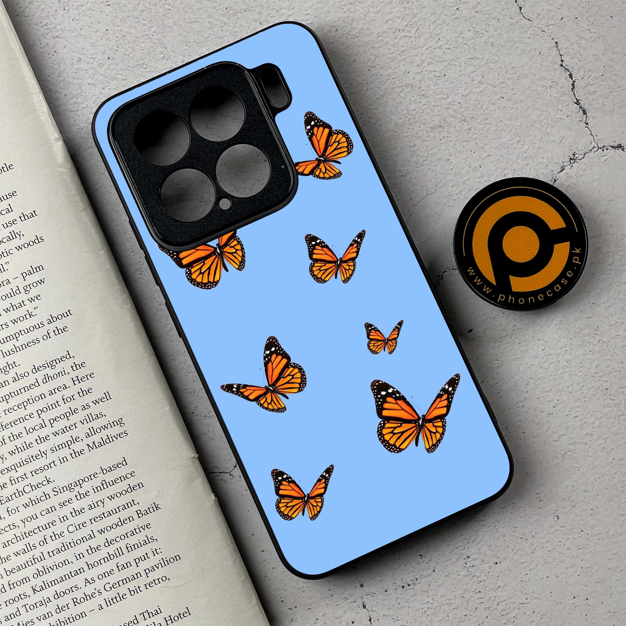 Xiaomi 15 - Butterflies Design - Premium Metal Printed soft Bumper shock Proof Case