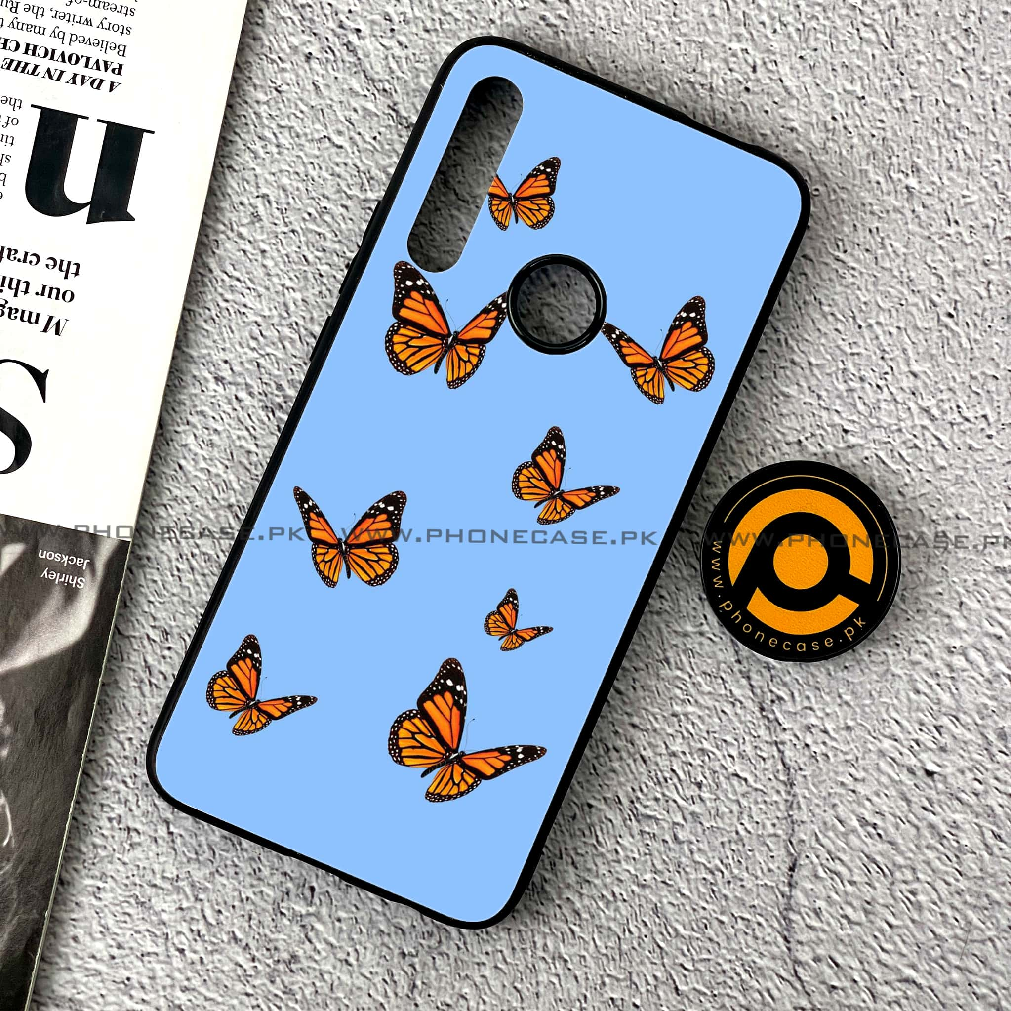 Huawei Y9 Prime (2019) - Butterflies Design Series - Premium Printed Glass soft Bumper shock Proof Case