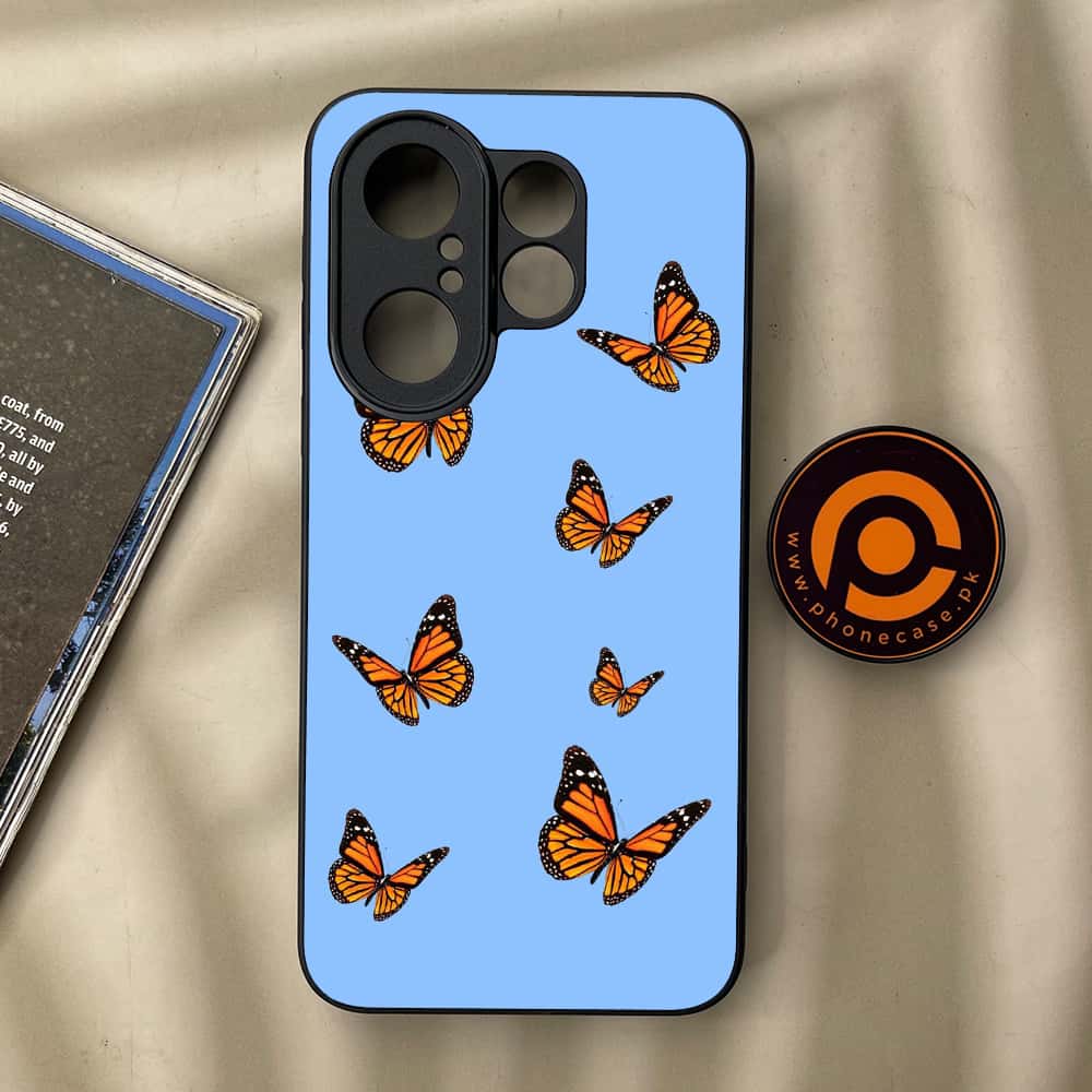 Vivo X200 FE - Butterflies Design Series - Premium Metal Printed soft Bumper Shock Proof Case