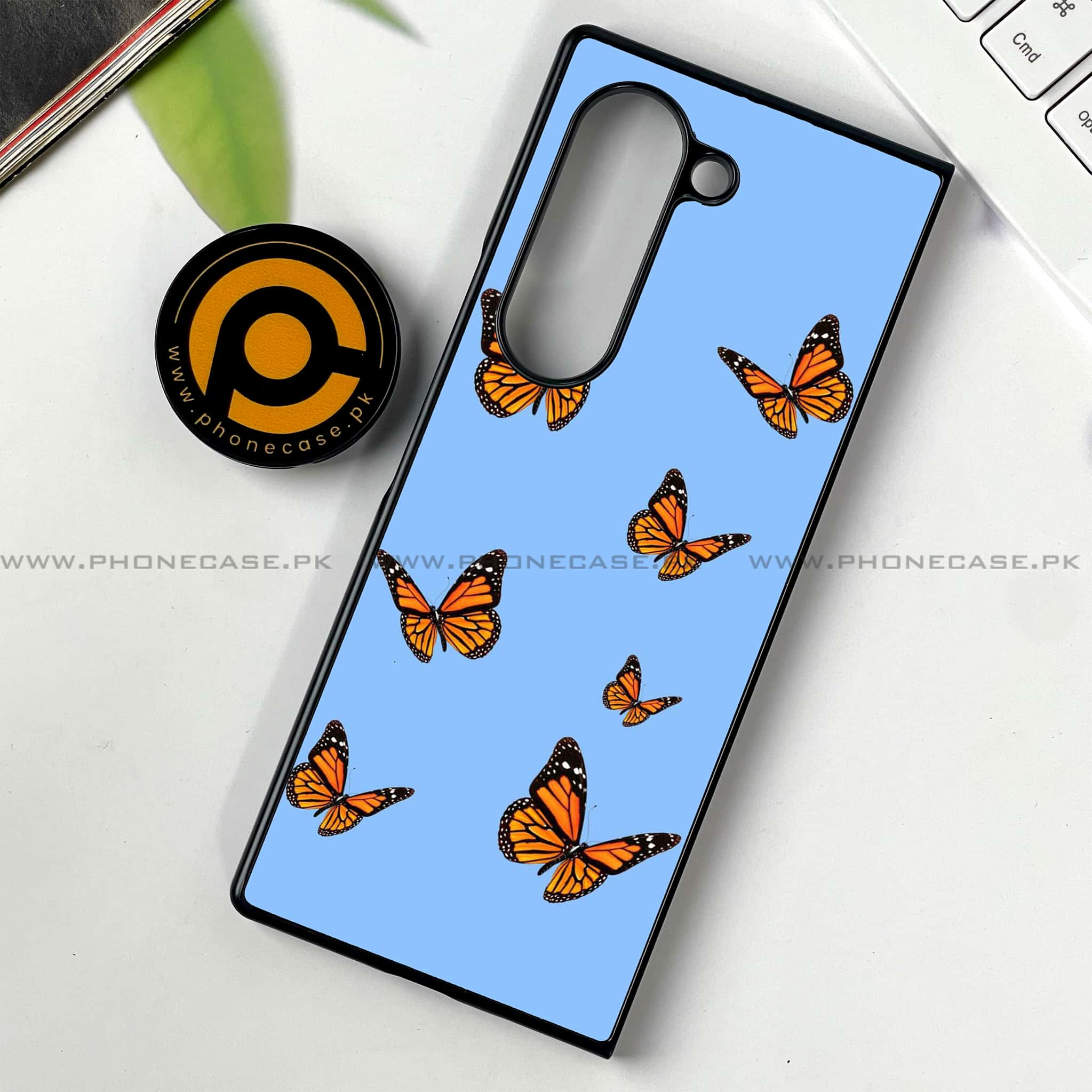 Samsung Galaxy Z Fold 6 - Butterflies Design - Premium Printed Metal soft Bumper shock Proof Case