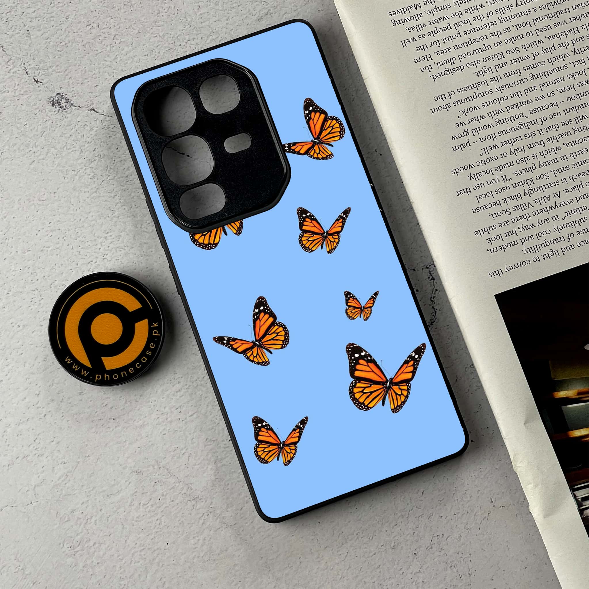 Infinix Note 50 - Butterflies Design Series - Premium Metal Printed Soft Bumper Shockproof Case