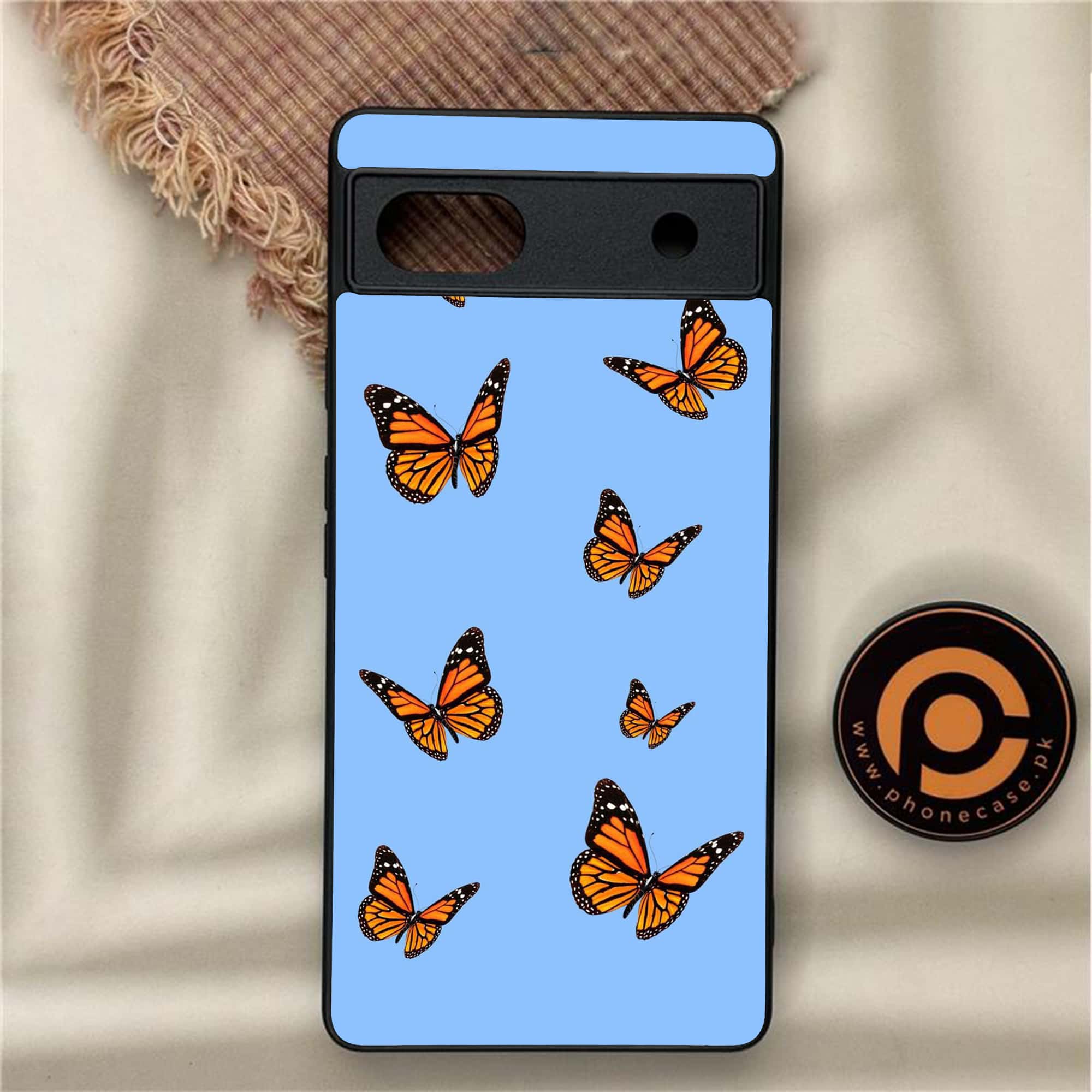 Google Pixel 6A - Butterflies Design - Premium Metal Printed soft Bumper Shock Proof Case