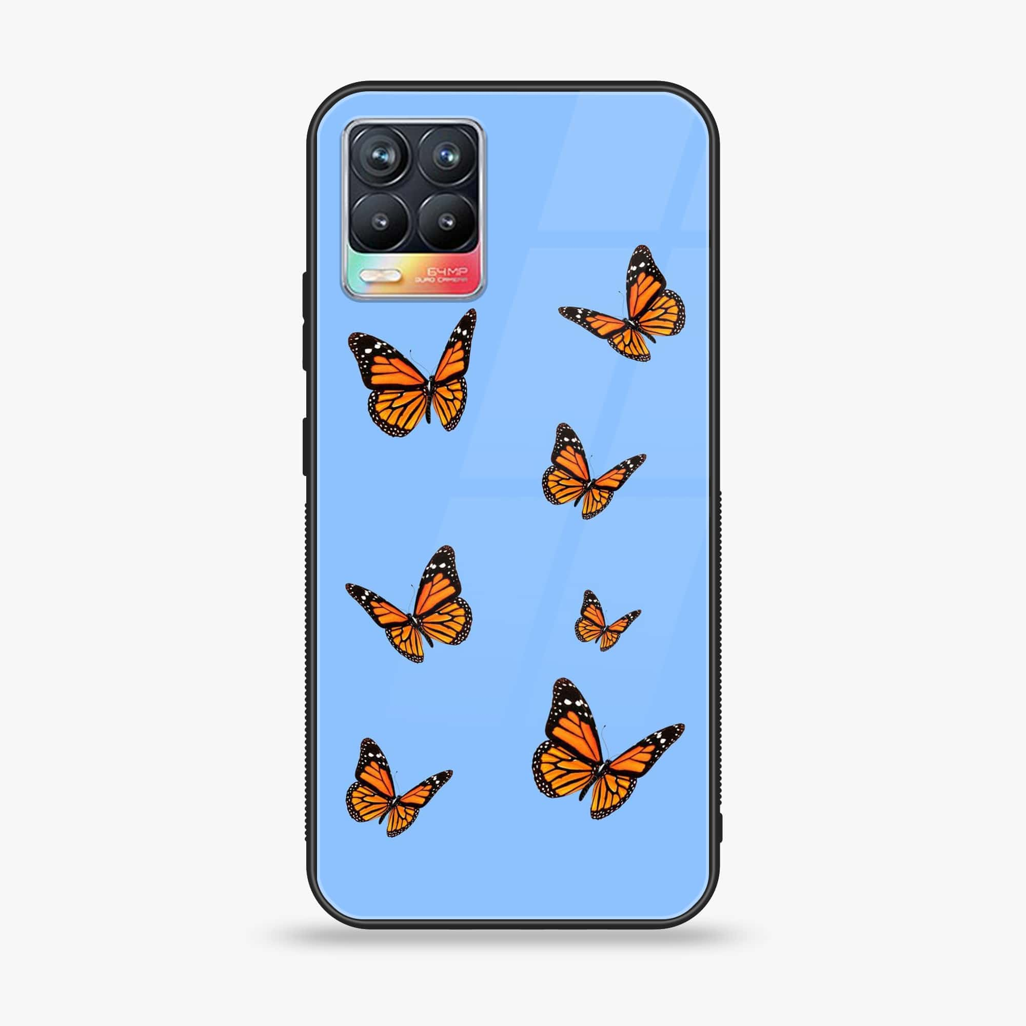 Realme 8 Pro - Butterflies Design Series - Premium Printed Glass soft Bumper shock Proof Case