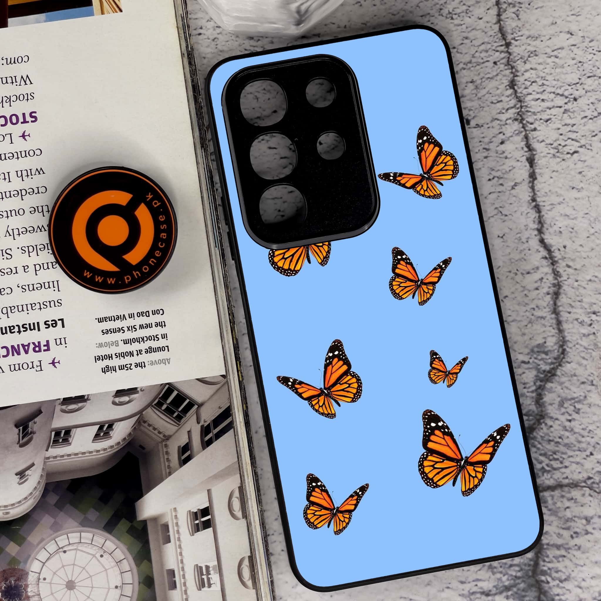 Vivo Y29 4G - Butterflies Design Series - Premium Metal Printed soft Bumper Shock Proof Case