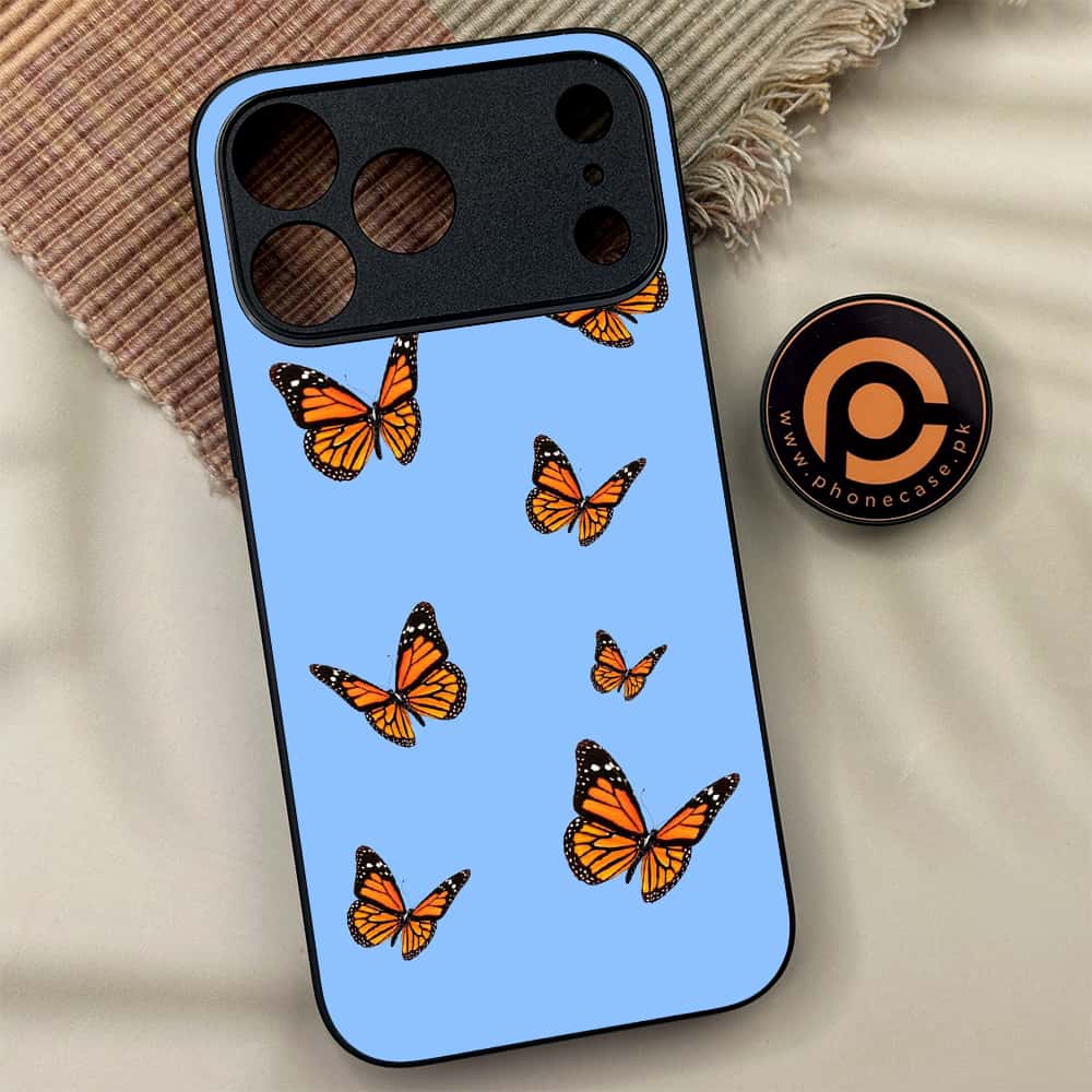 iPhone 17 Pro Max - Butterflies Design Series - Premium Metal Printed soft Bumper shock Proof Case