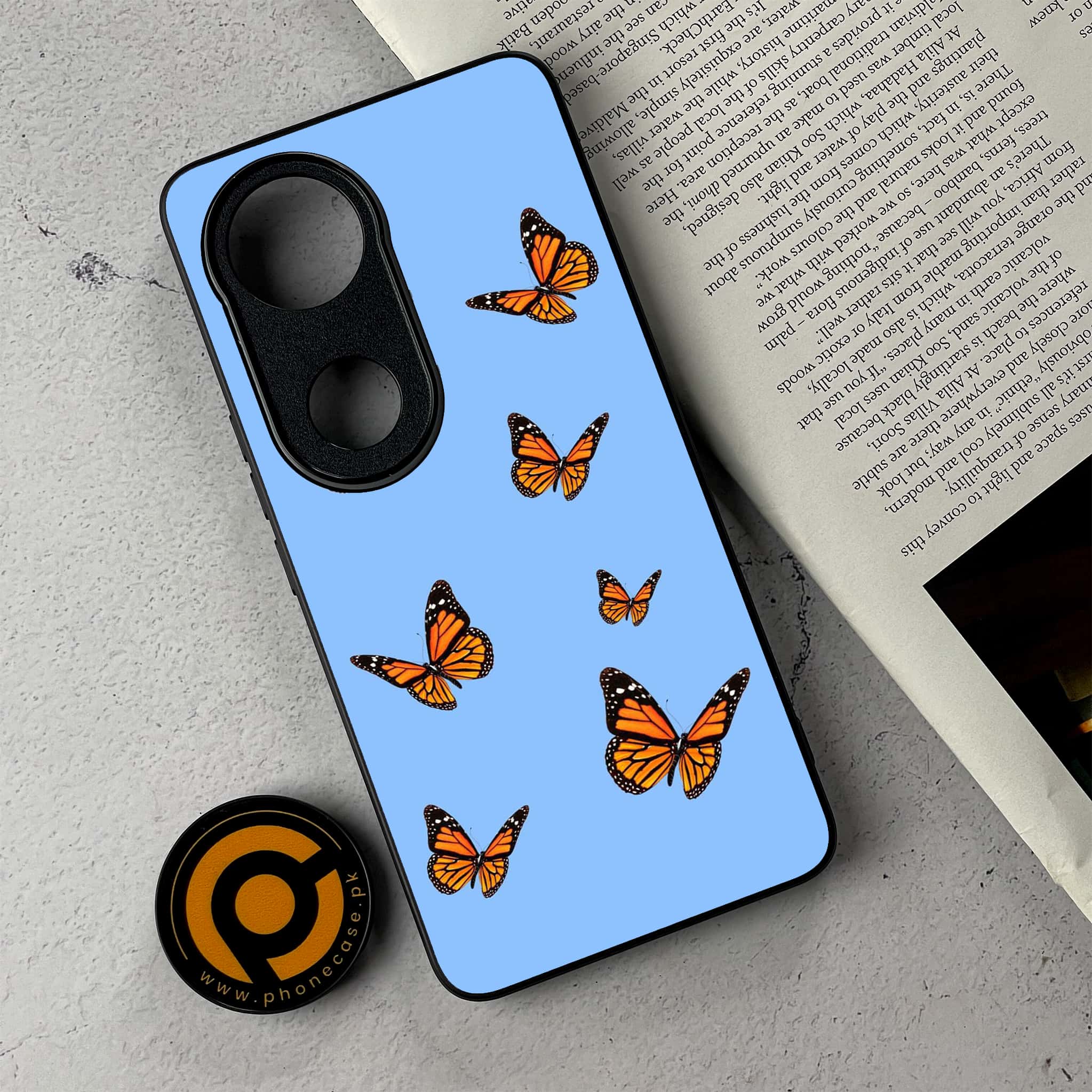 Vivo V50 - Butterflies Design - Premium Metal Printed Soft Bumper Shockproof Case