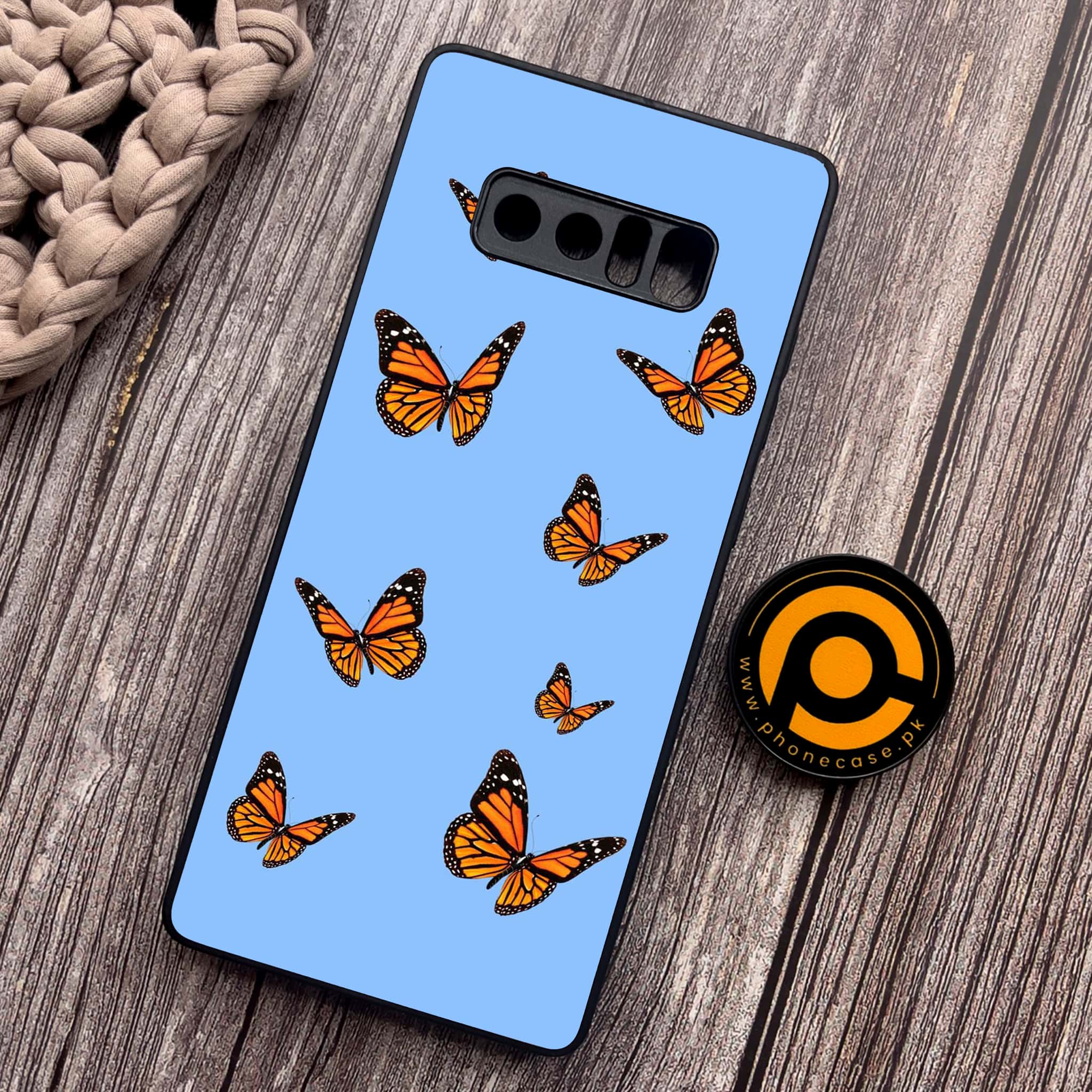 Samsung Galaxy Note 8 - Butterflies Design Series - Premium Metal Printed soft Bumper shock Proof Case