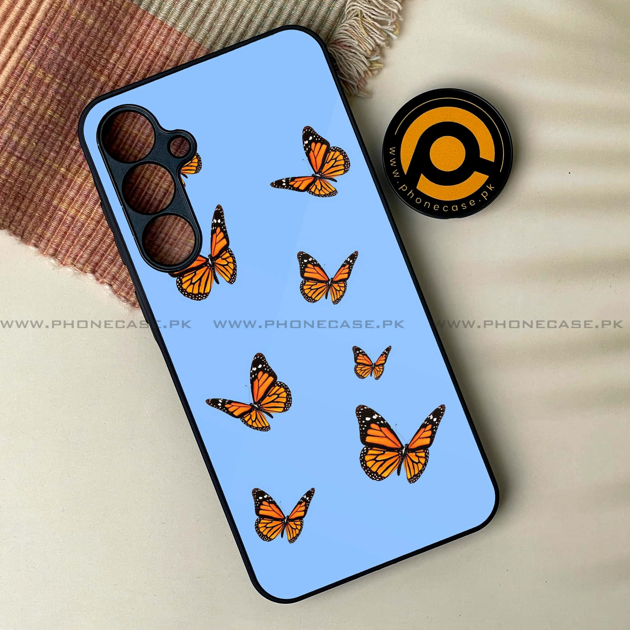 Samsung Galaxy A14 - Butterflies Design Series - Premium Printed Glass soft Bumper shock Proof Case